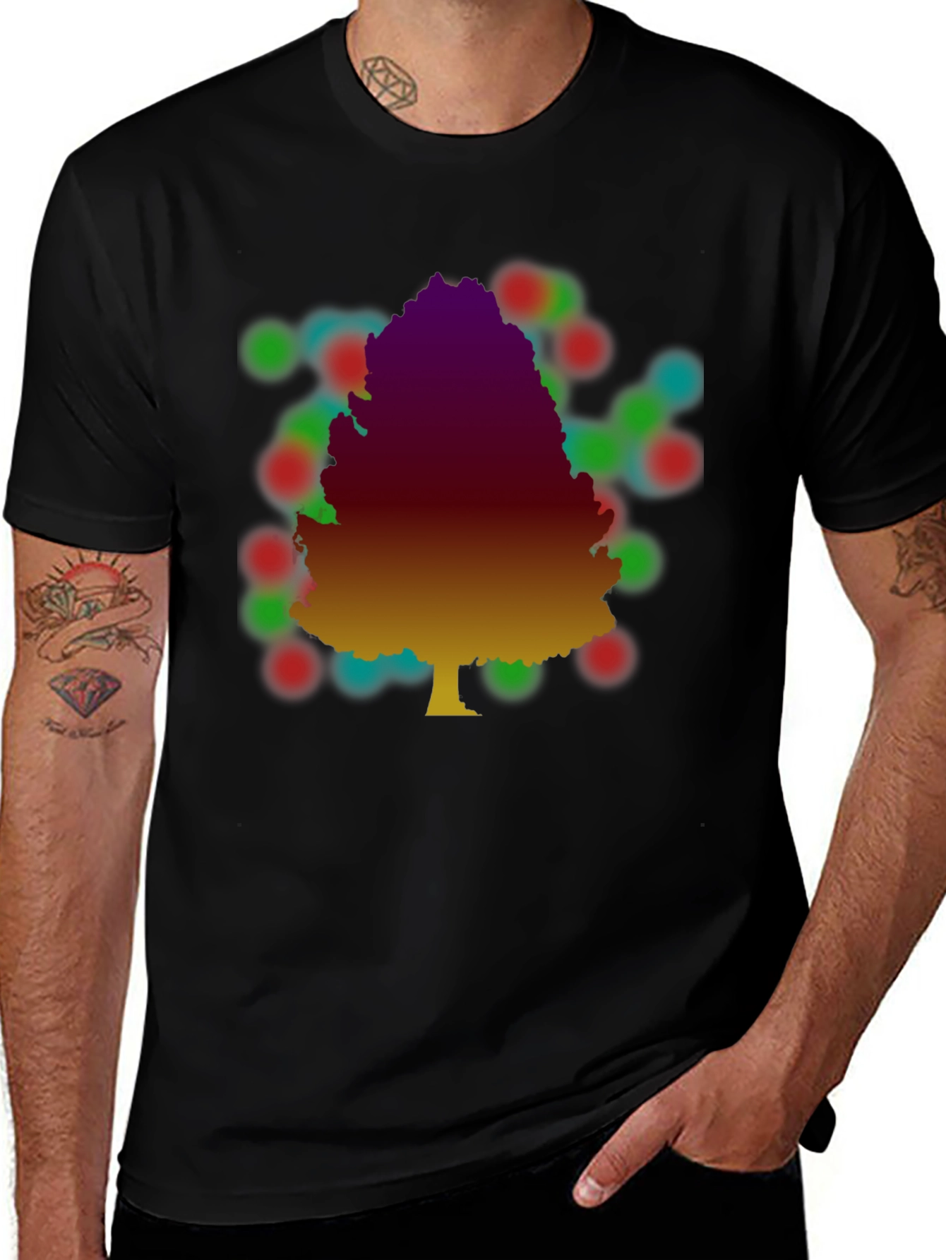 Tree Silhouette Graphic Print T-Shirt