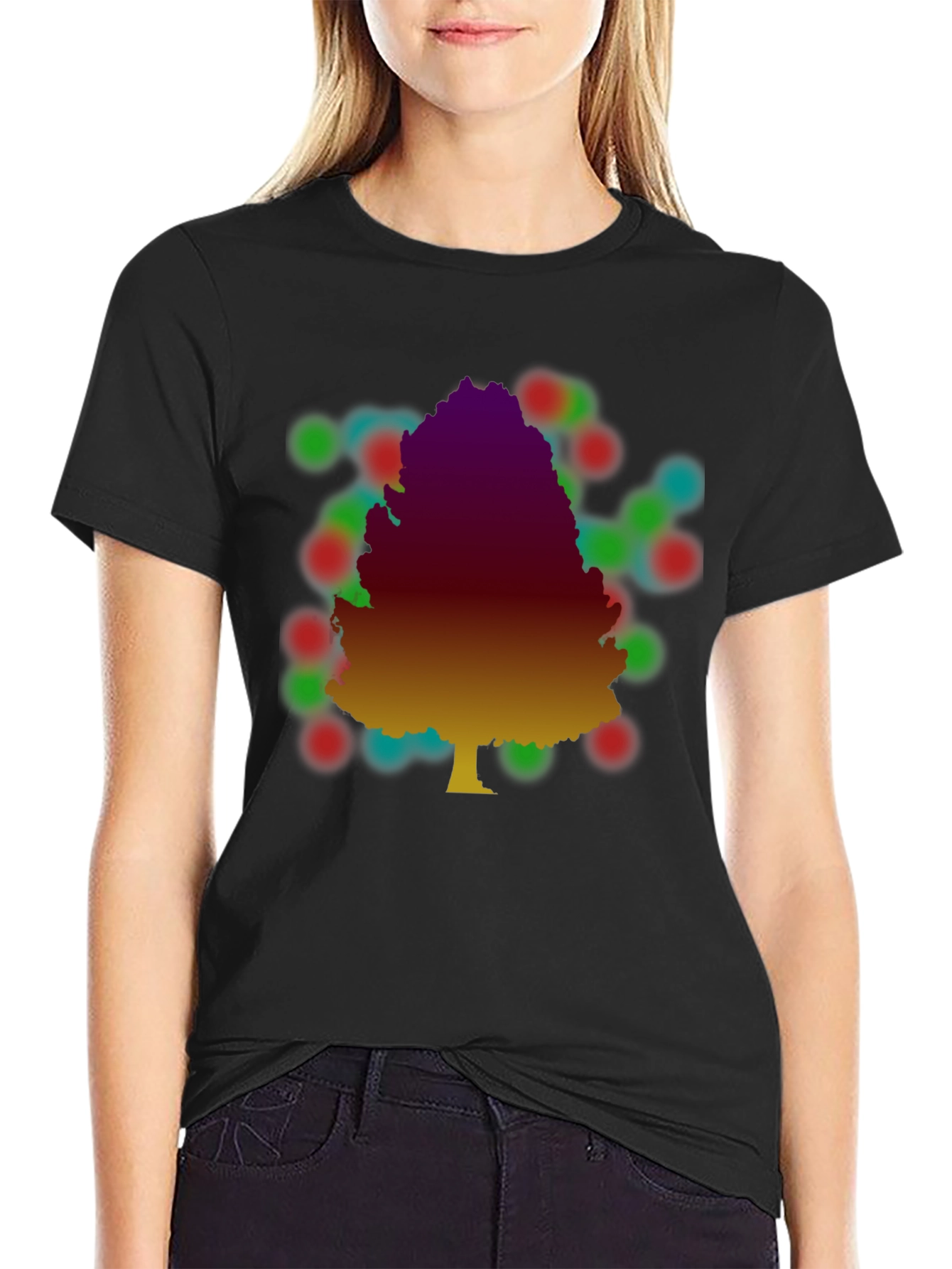 Tree Silhouette Graphic Print T-Shirt