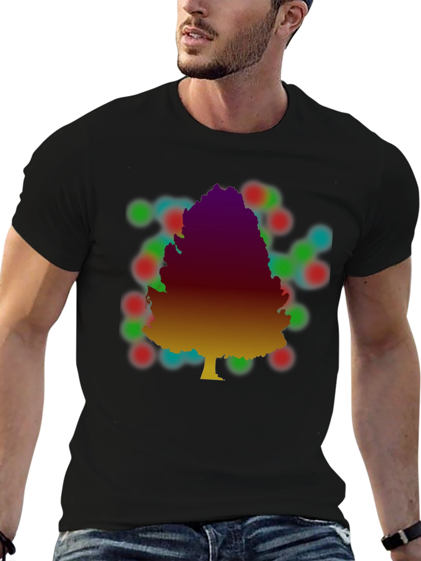 Tree Silhouette Graphic Print T-Shirt