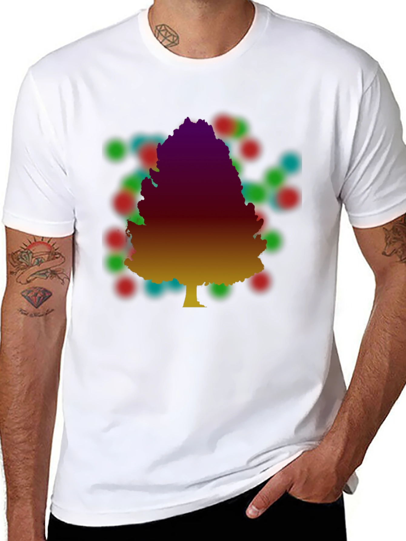 Tree Silhouette Graphic Print T-Shirt