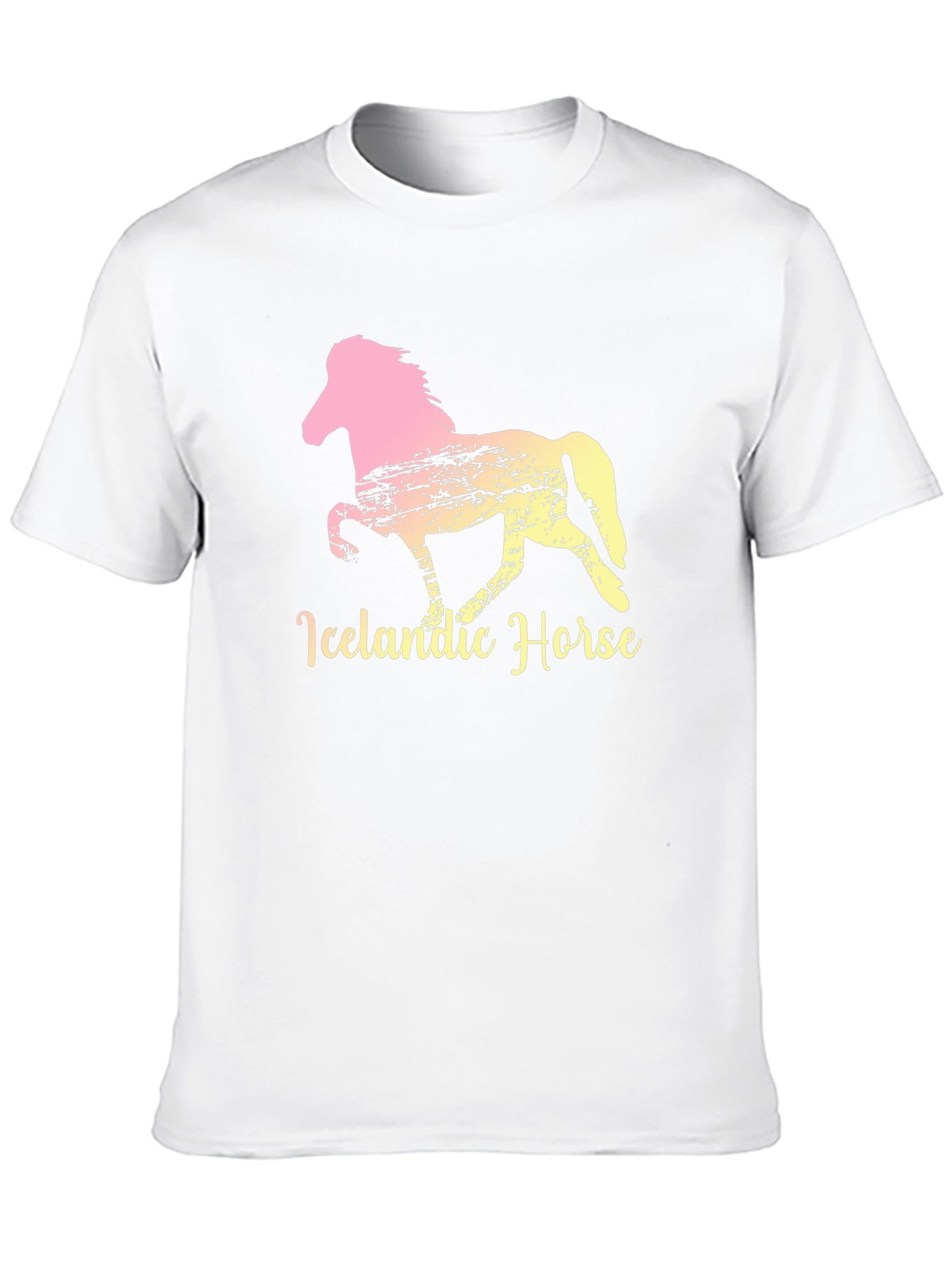 Icelandic Horse Graphic Tee - Black Cotton T-Shirt