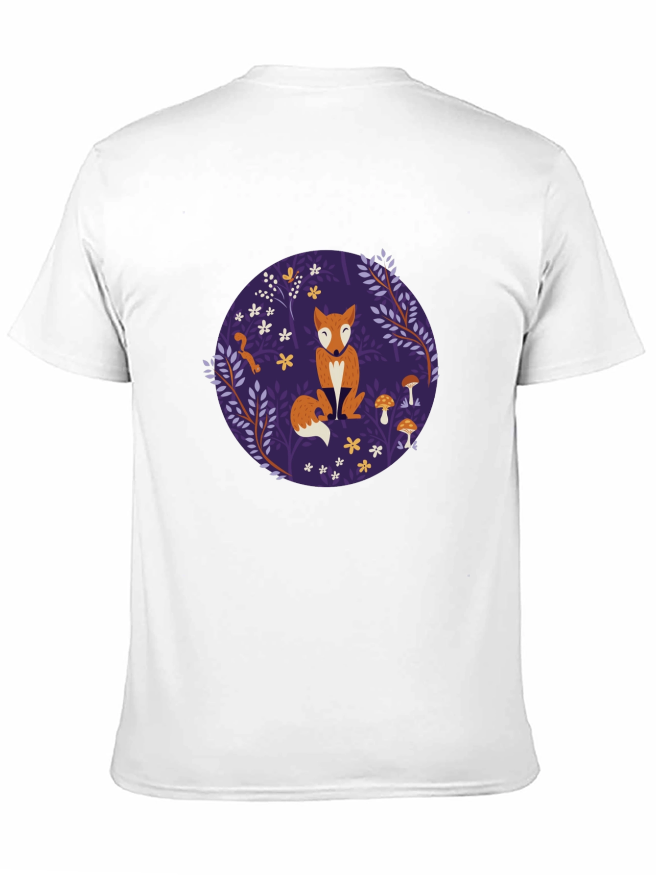 Fox & Mushroom Graphic Tee - Black