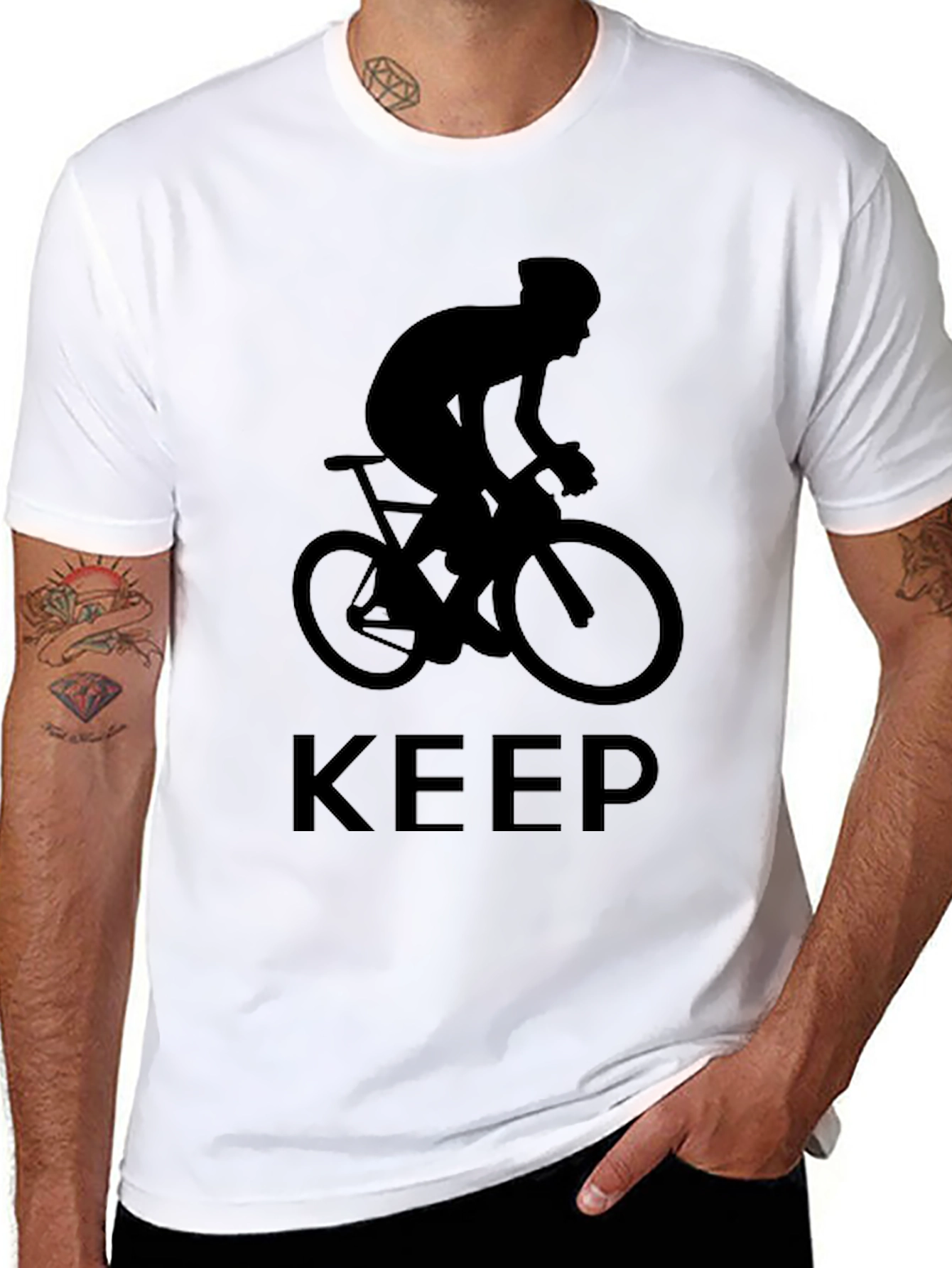 Keep Cycling Black T-Shirt
