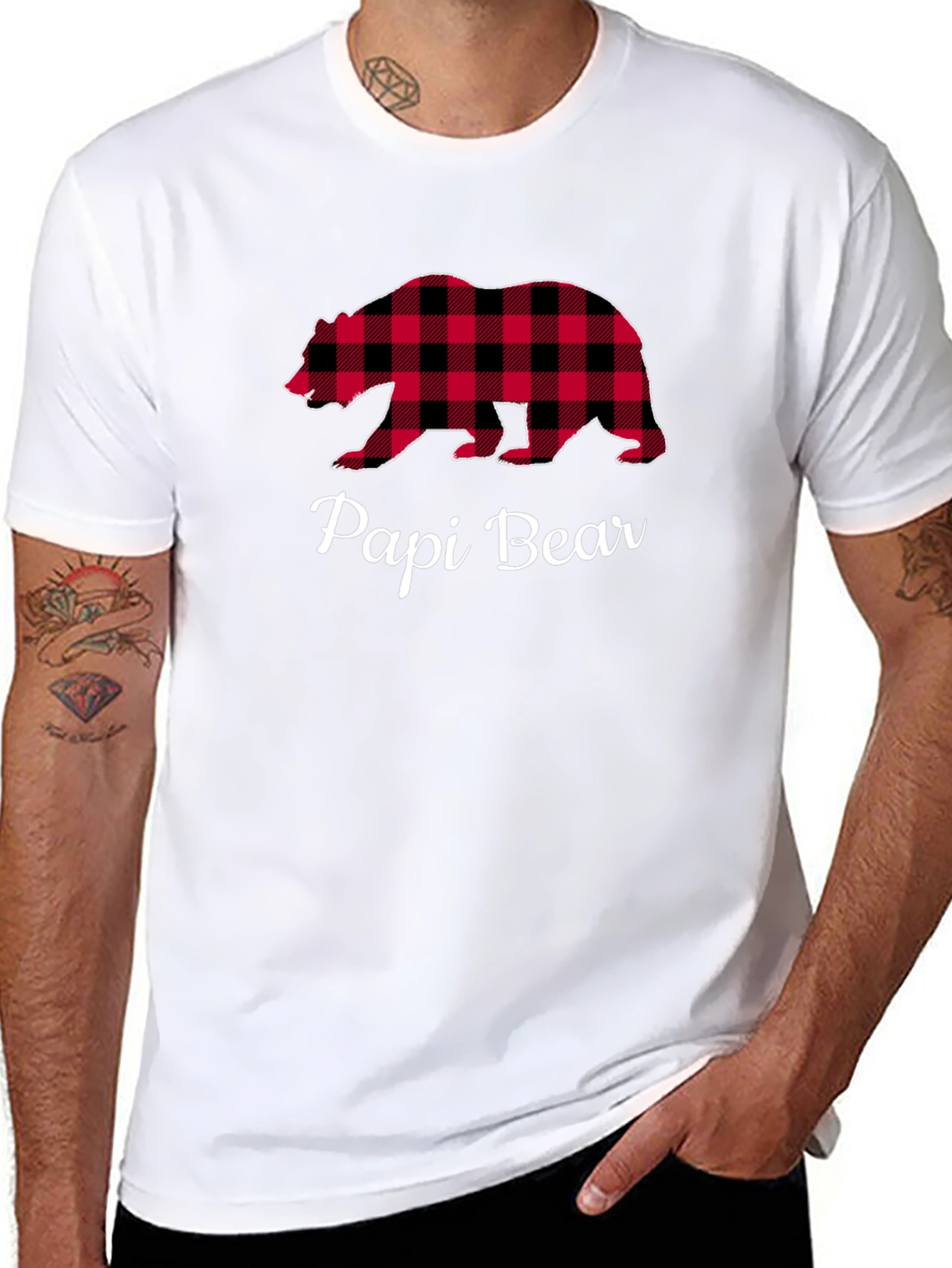 Papi Bear Plaid Graphic Tee