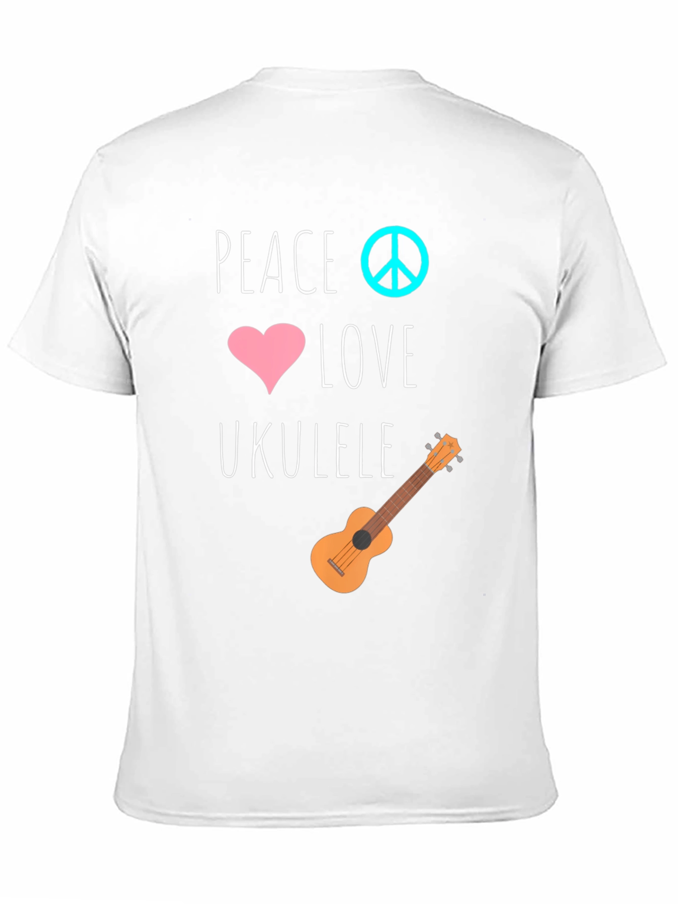 Peace Love Ukulele Graphic T-Shirt