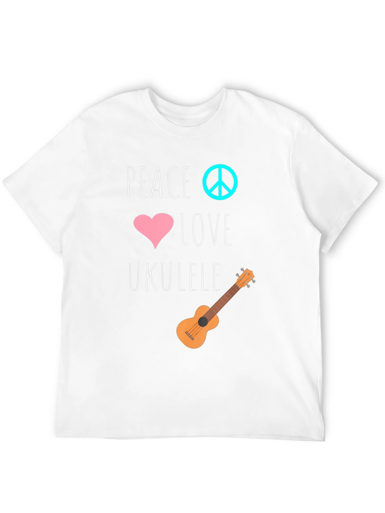 Peace Love Ukulele Graphic T-Shirt