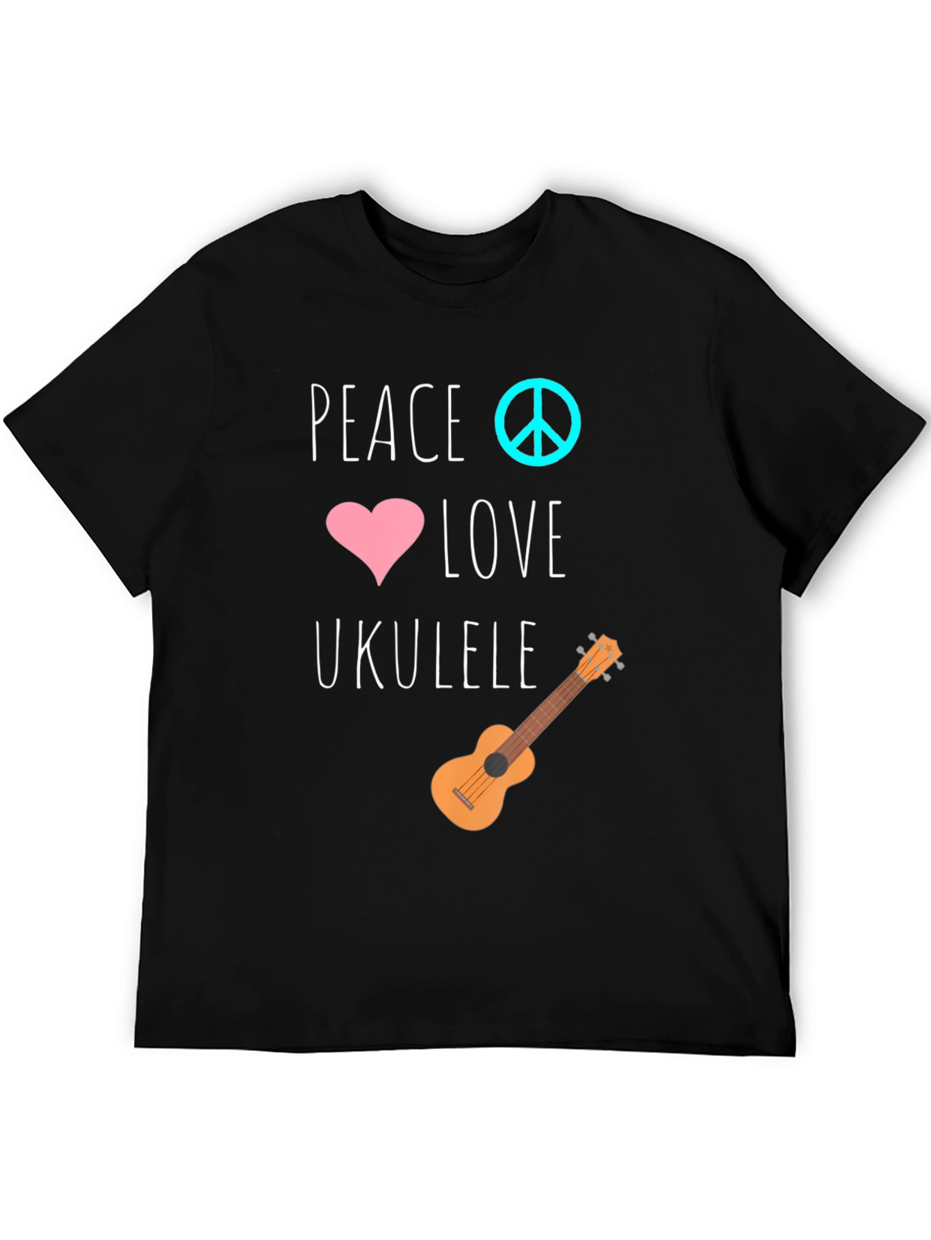 Peace Love Ukulele Graphic T-Shirt