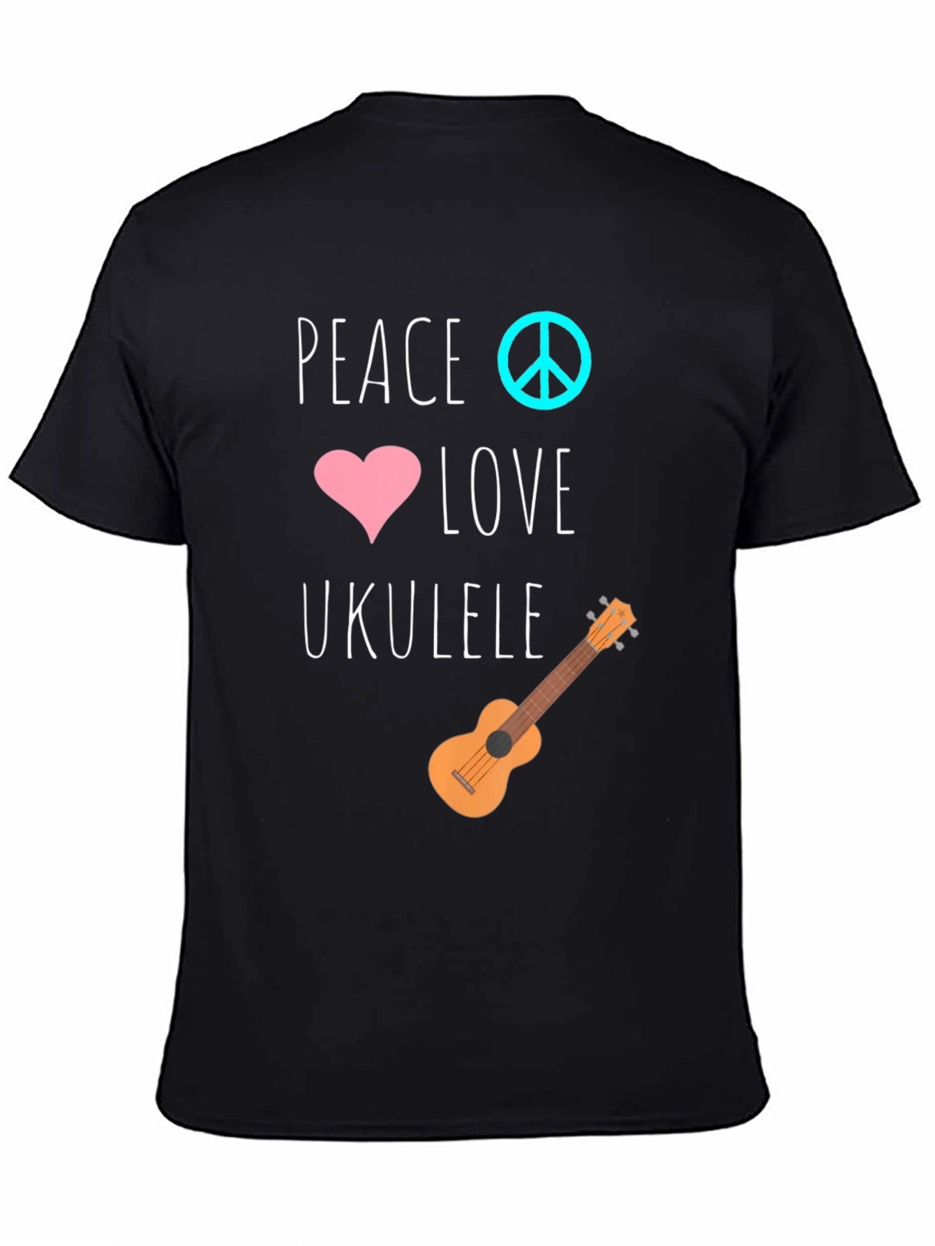 Peace Love Ukulele Graphic T-Shirt