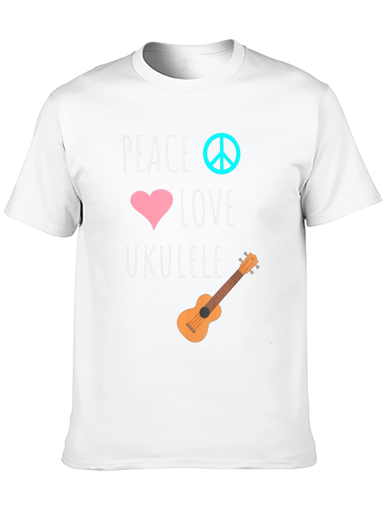 Peace Love Ukulele Graphic T-Shirt
