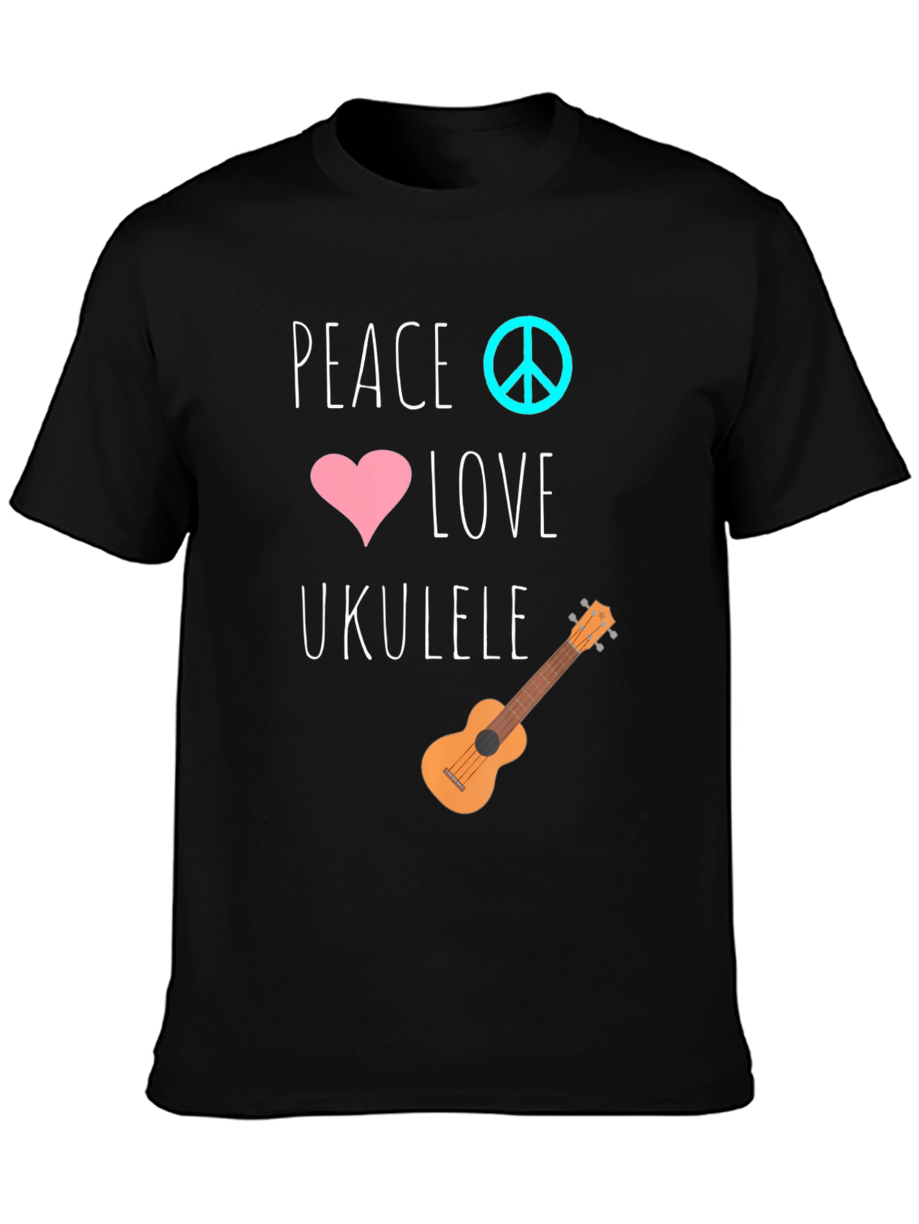 Peace Love Ukulele Graphic T-Shirt