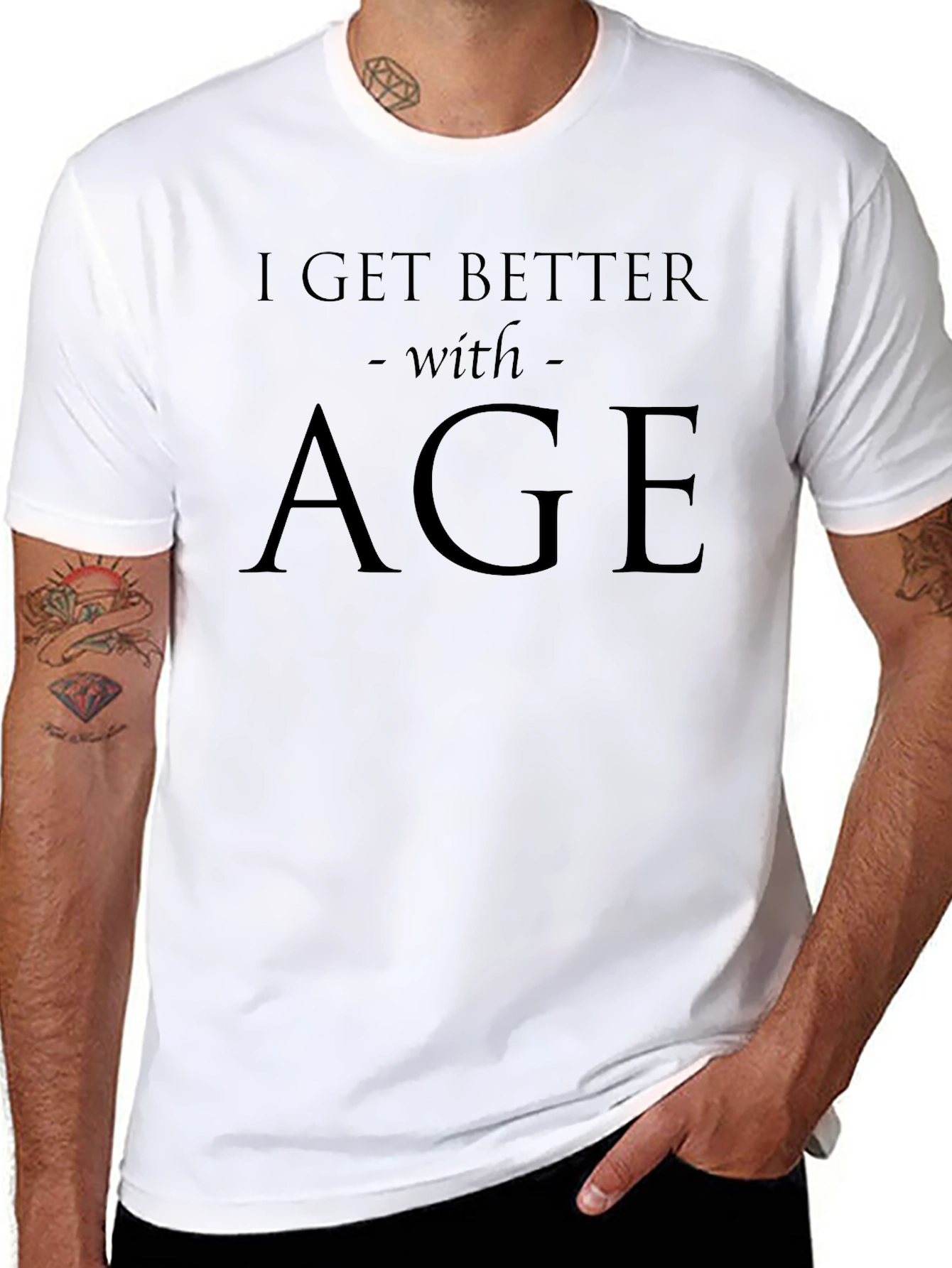 I Get Better With Age Funny Mens Black T-Shirt