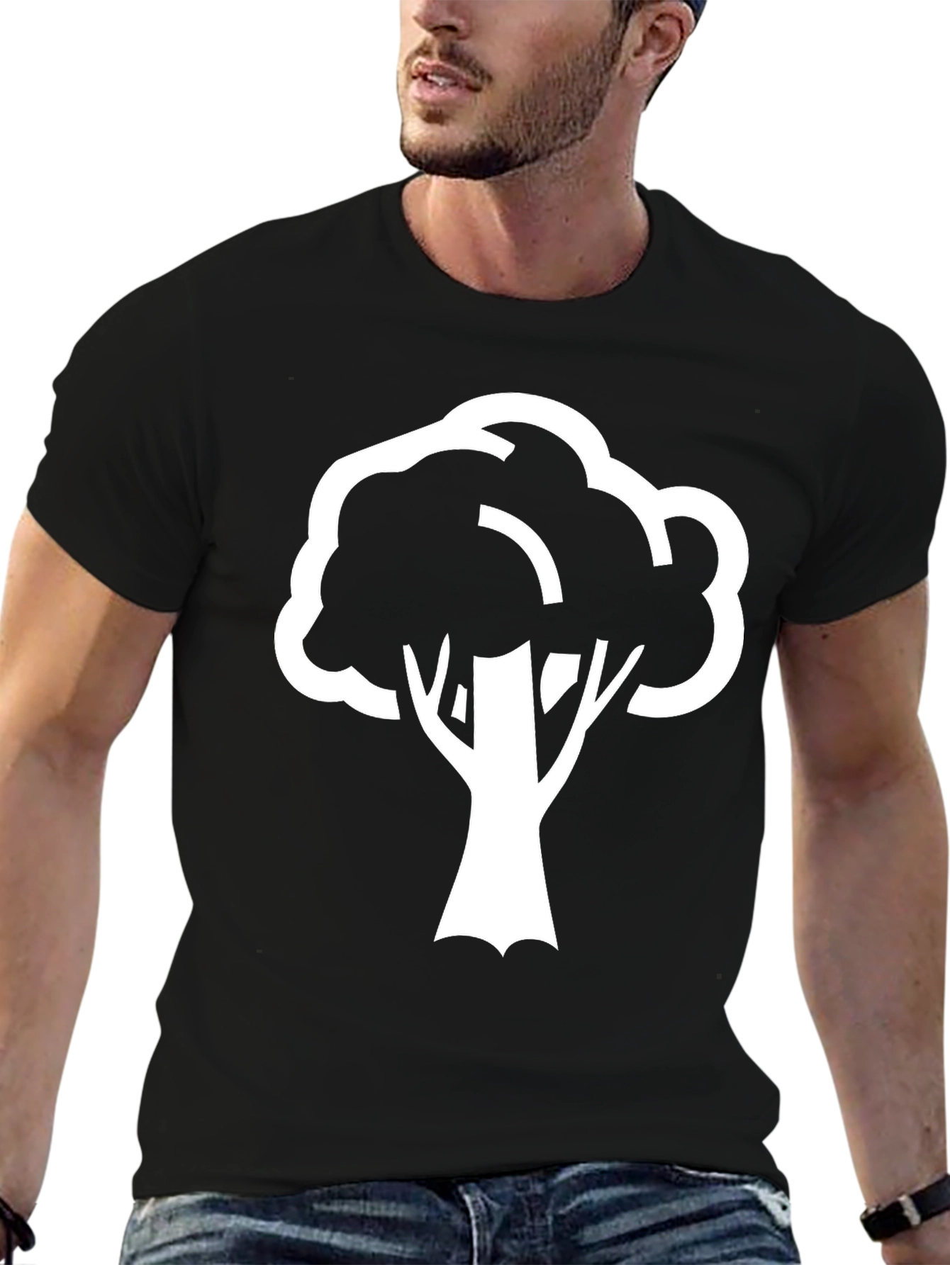 Bold Tree Graphic Tee - Black Cotton Casual Shirt