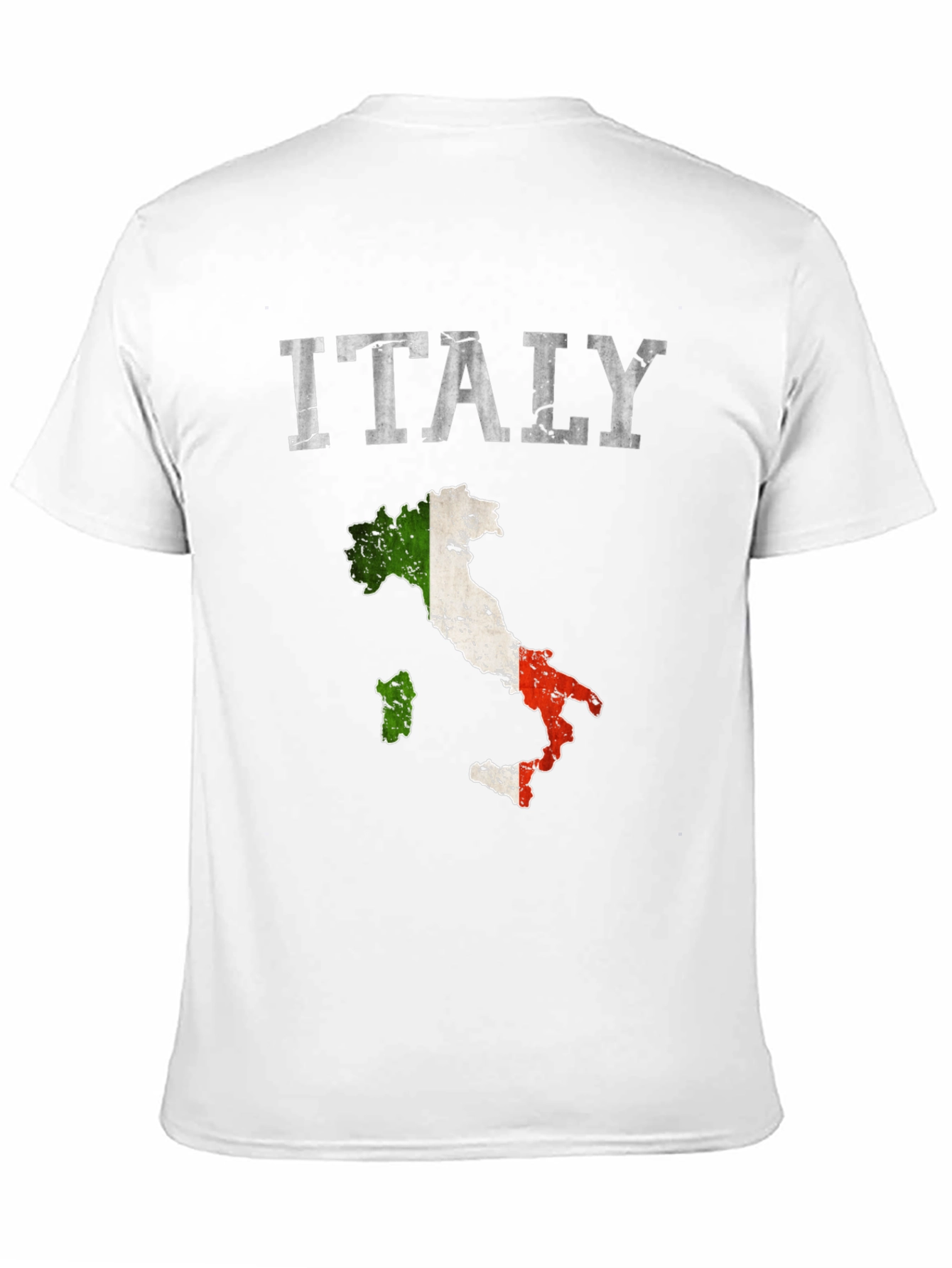 Italy Flag Map T-Shirt - Distressed Design