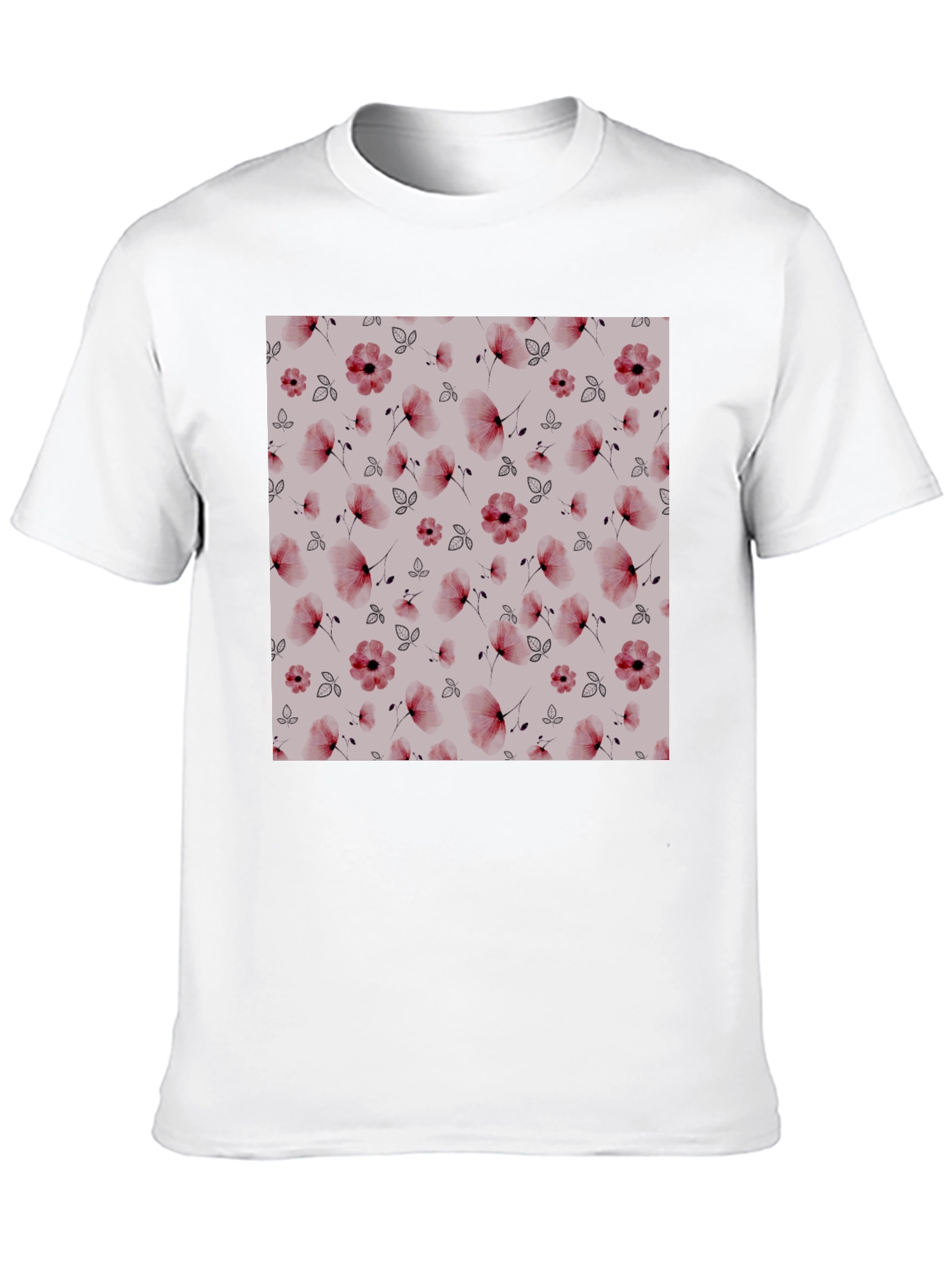 Floral Print Black T-Shirt - Casual Style