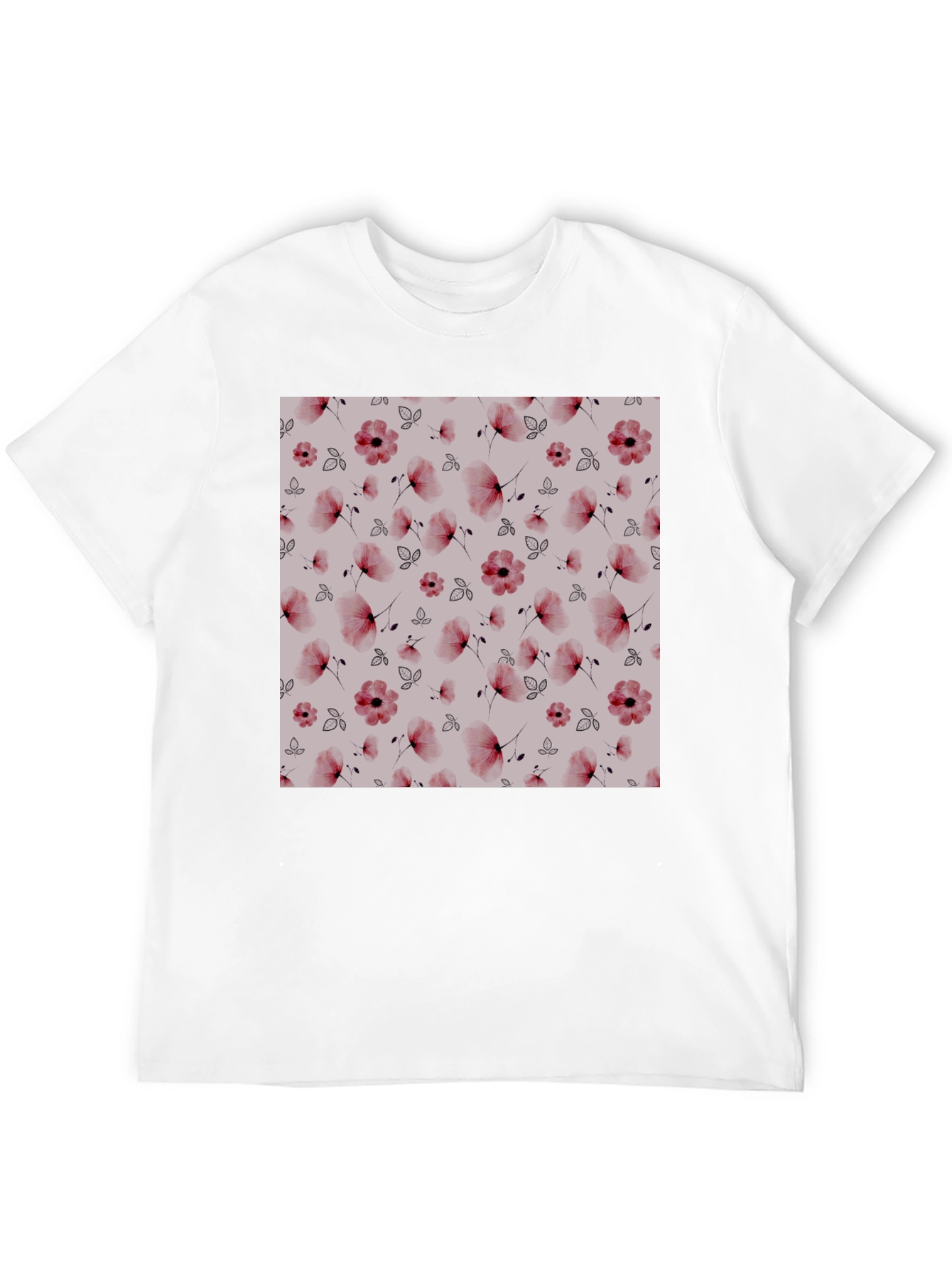 Floral Print Black T-Shirt - Casual Style