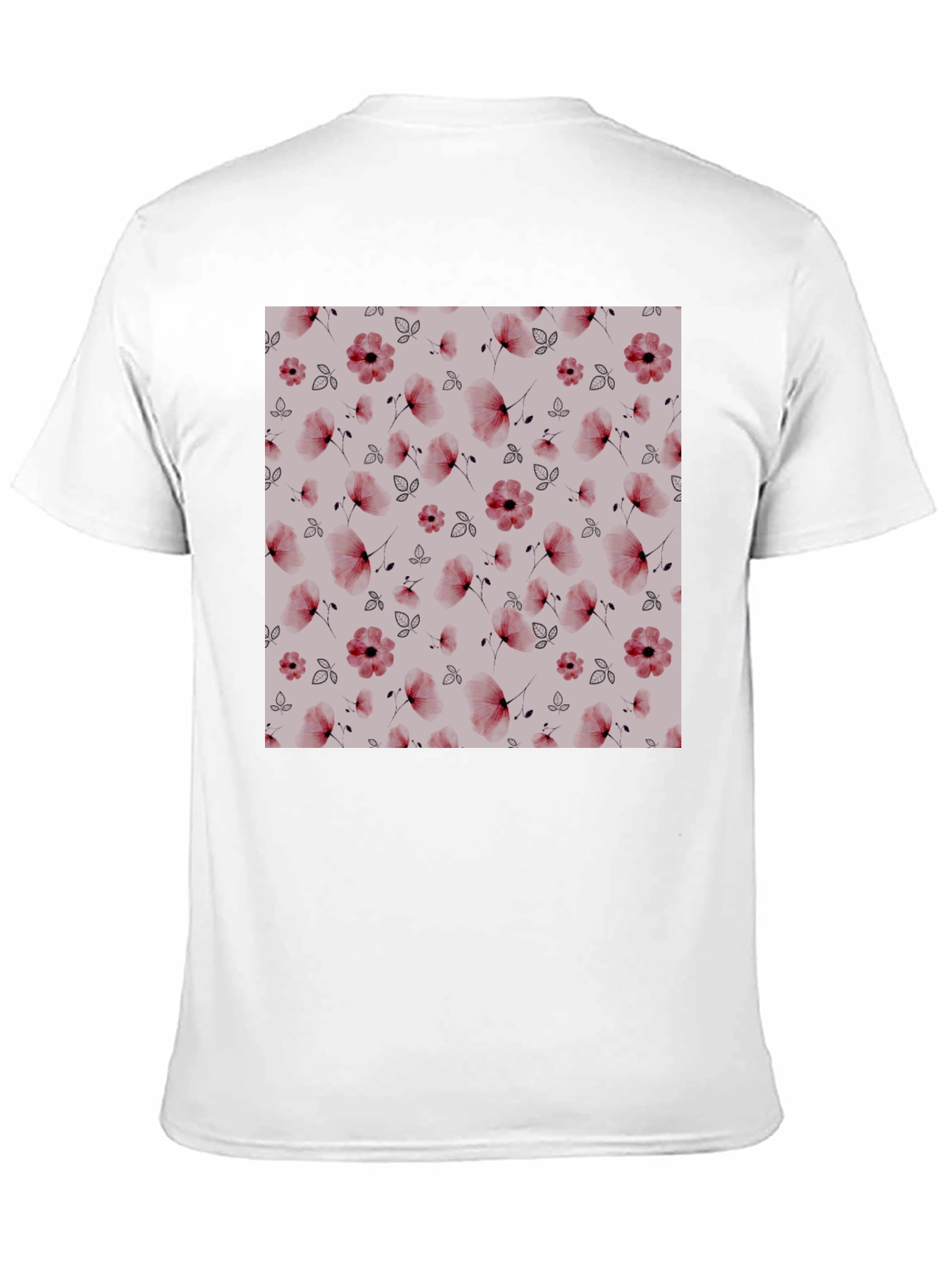 Floral Print Black T-Shirt - Casual Style