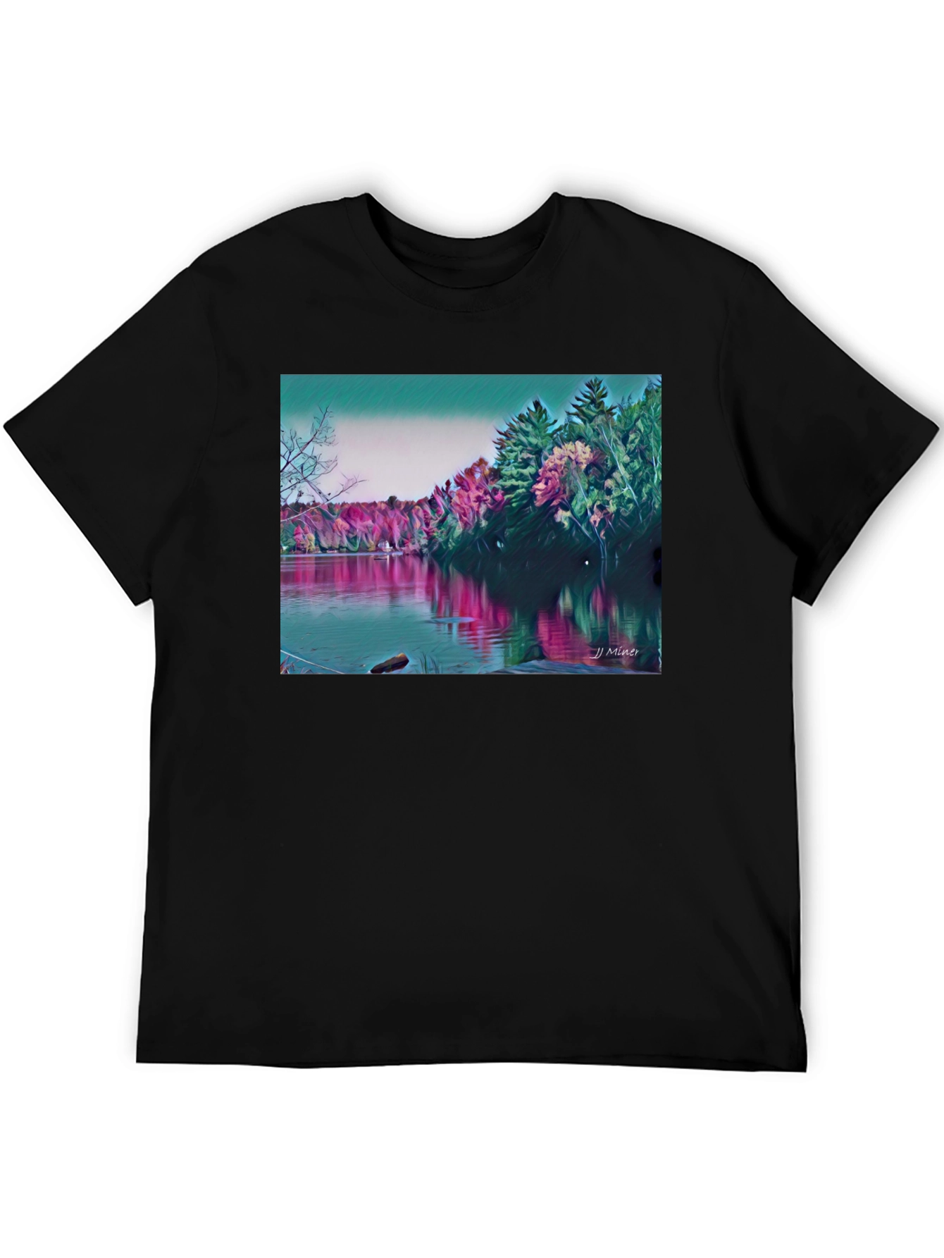 Scenic Lake Graphic T-Shirt - Nature Art Tee