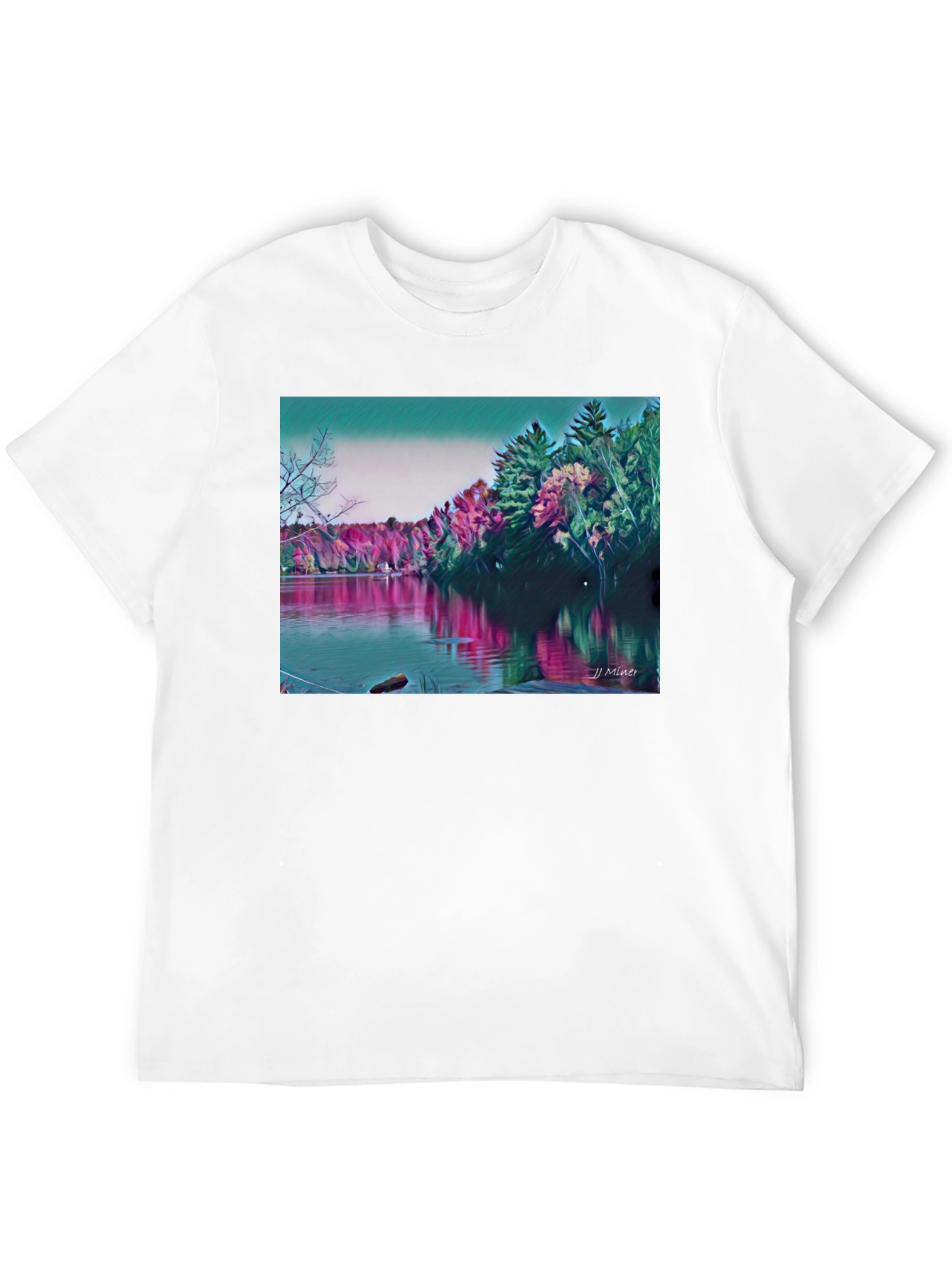 Scenic Lake Graphic T-Shirt - Nature Art Tee