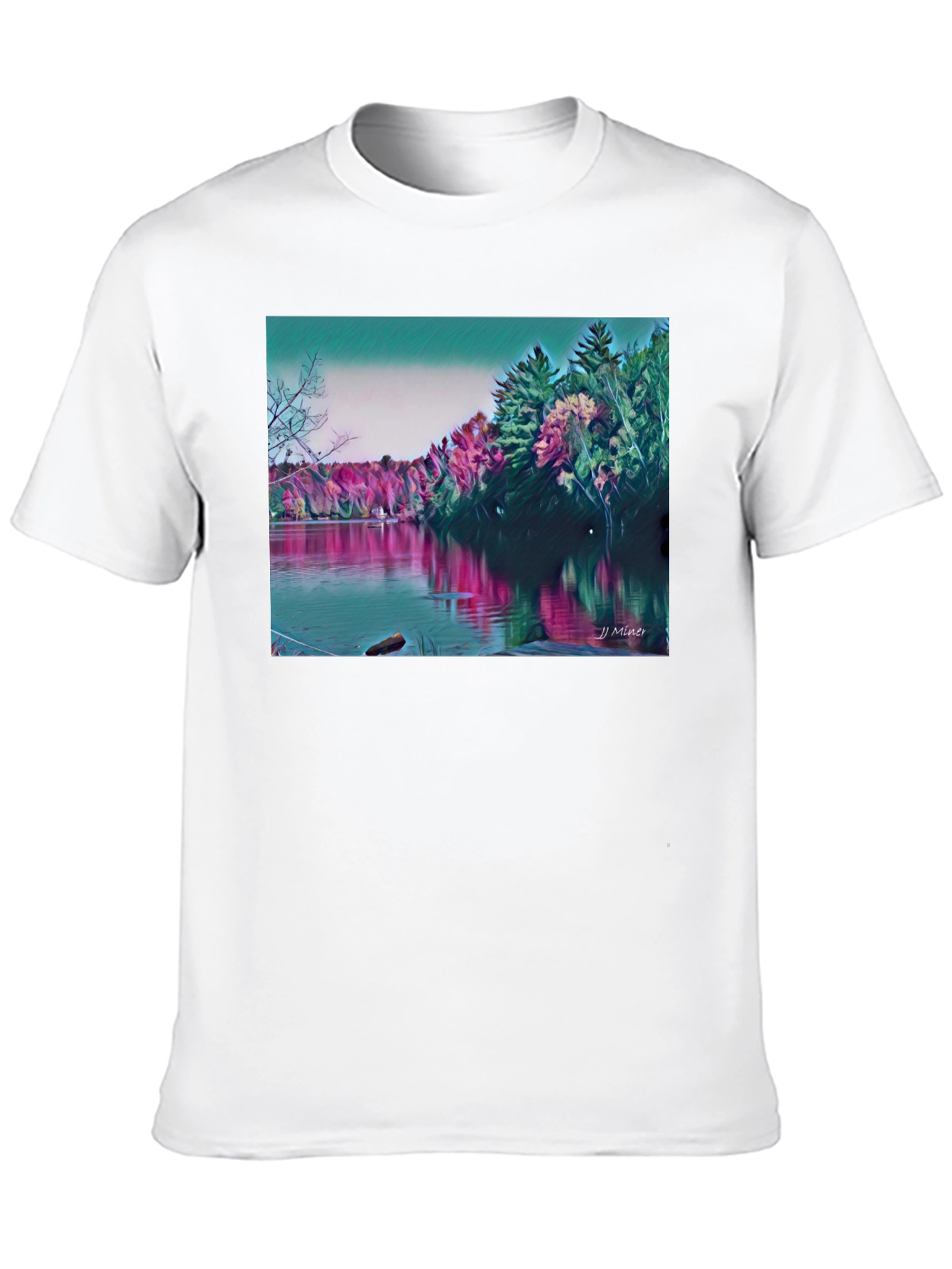 Scenic Lake Graphic T-Shirt - Nature Art Tee