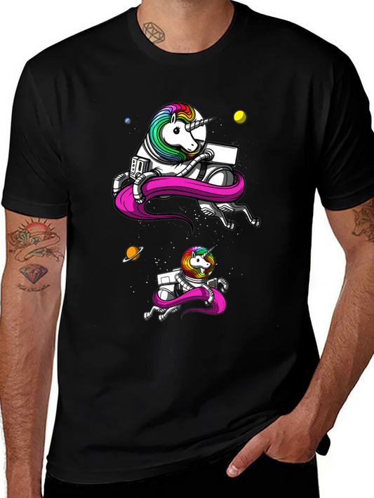 Astronaut Unicorn Graphic Tee - Space Adventure Shirt