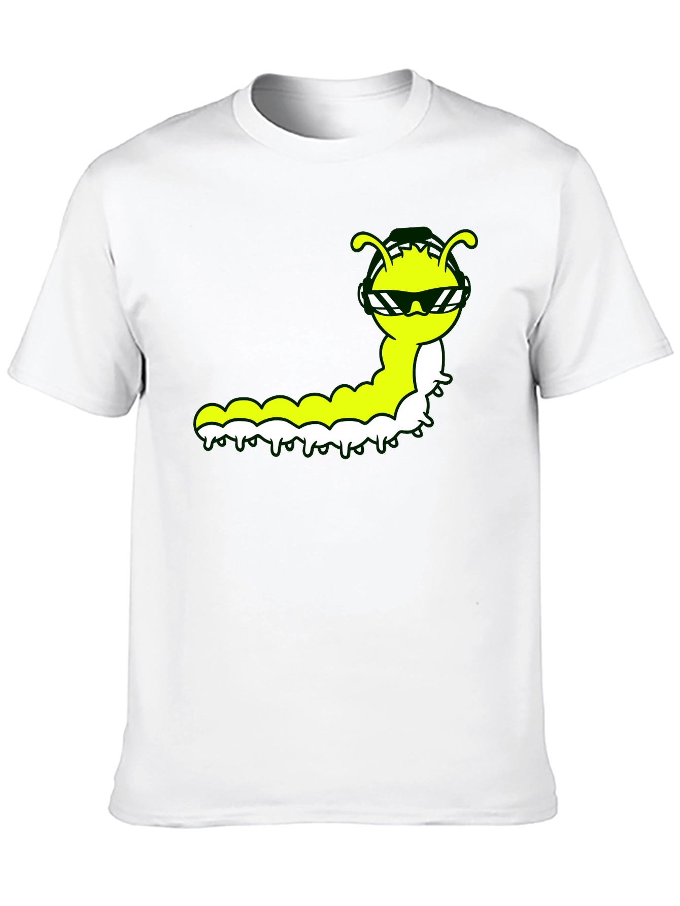 Cool Caterpillar Graphic Tee - Black Cotton Shirt