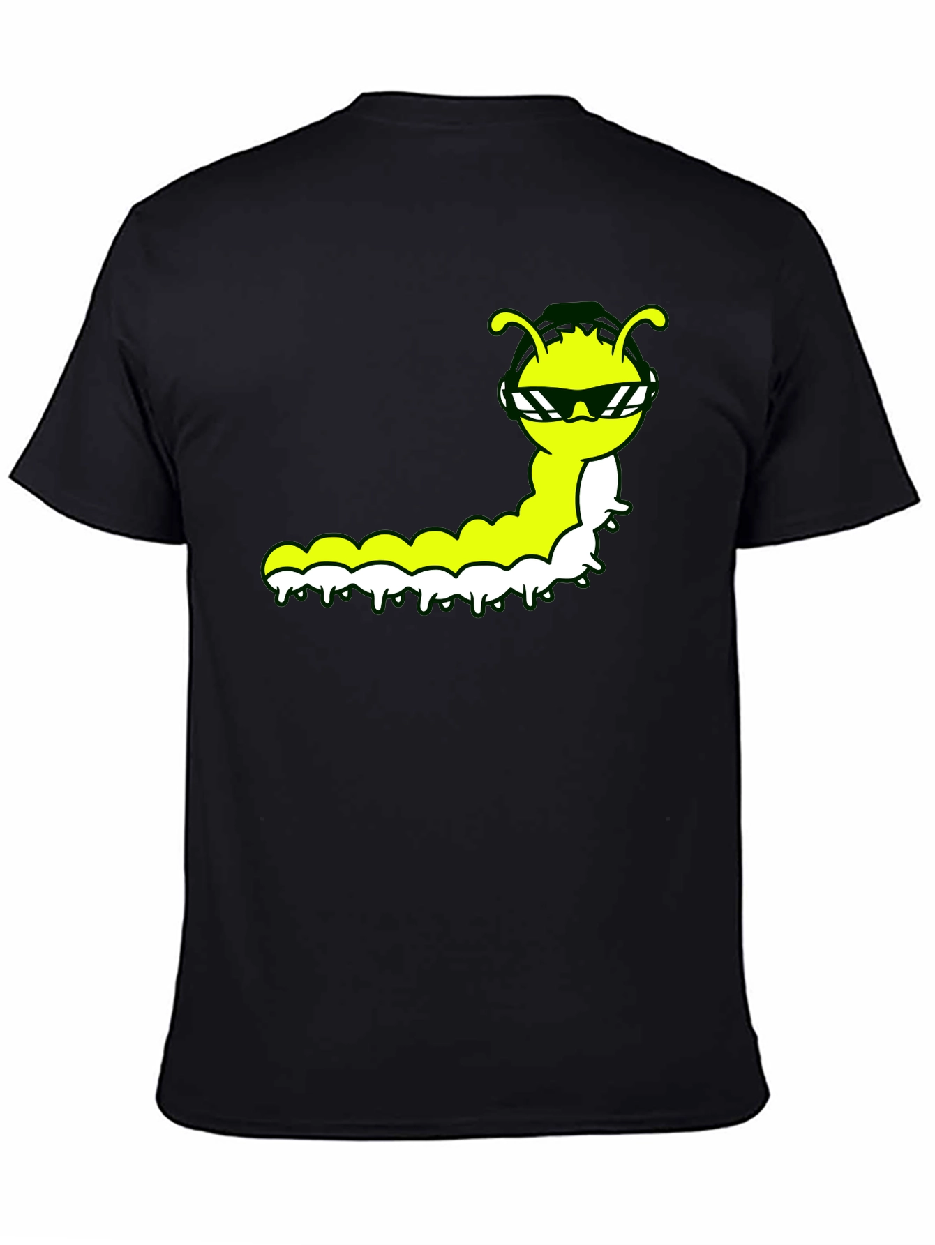 Cool Caterpillar Graphic Tee - Black Cotton Shirt
