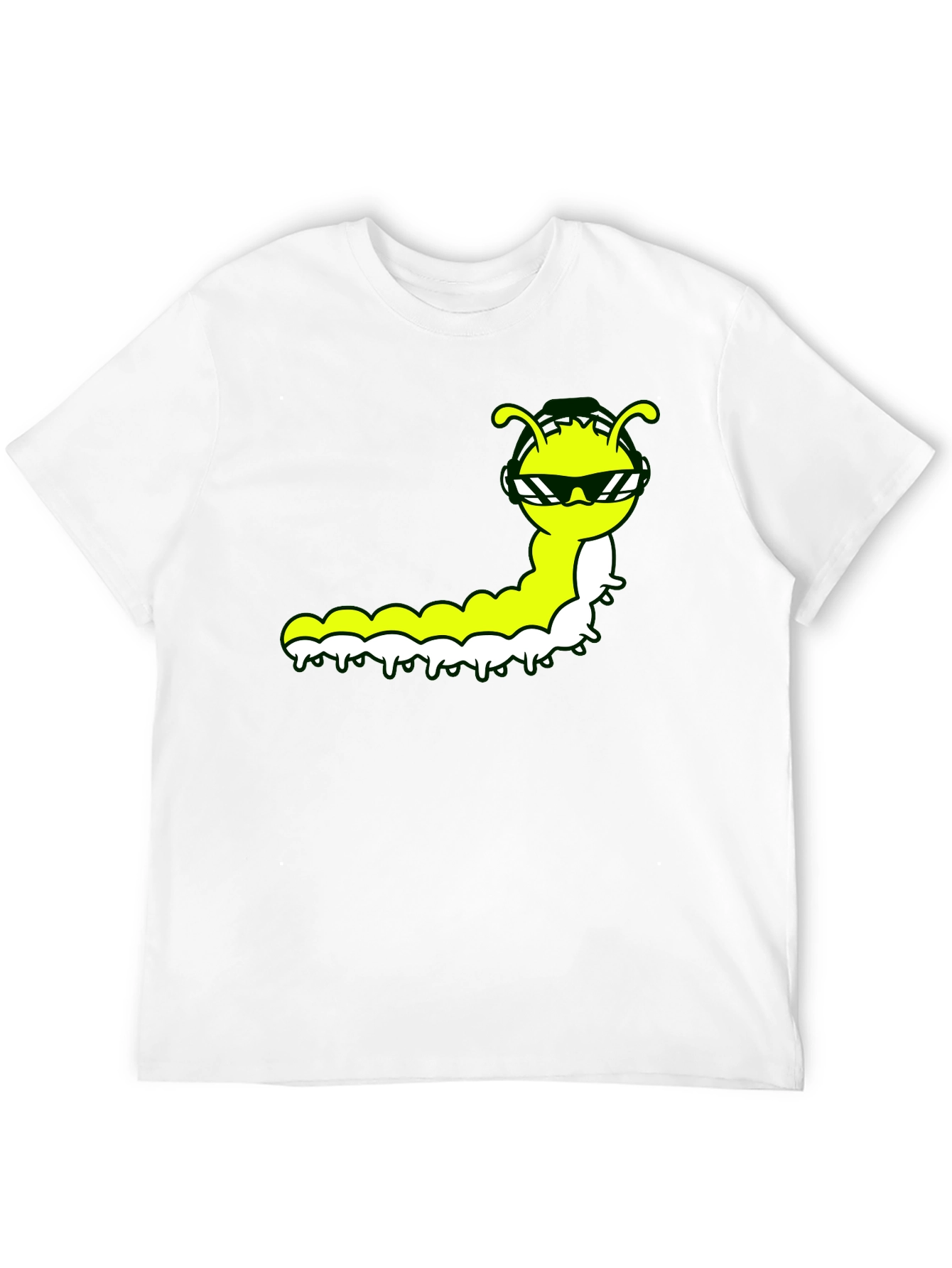 Cool Caterpillar Graphic Tee - Black Cotton Shirt