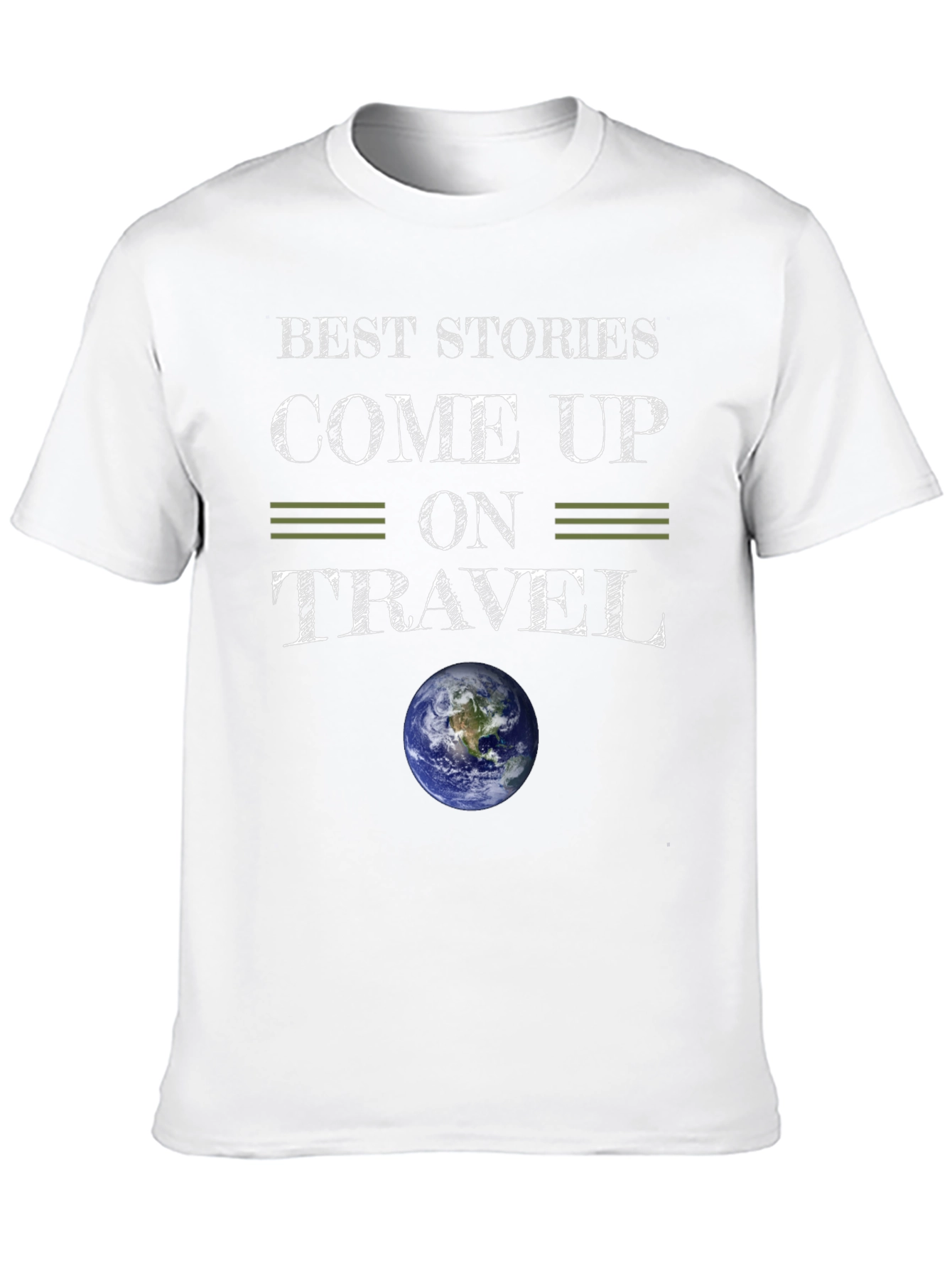 Travel Stories T-Shirt Globe Earth Adventure Black