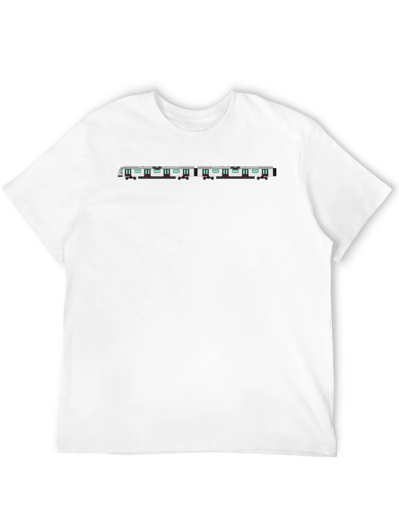 Modern Train Graphic Tee - Black Cotton T-Shirt
