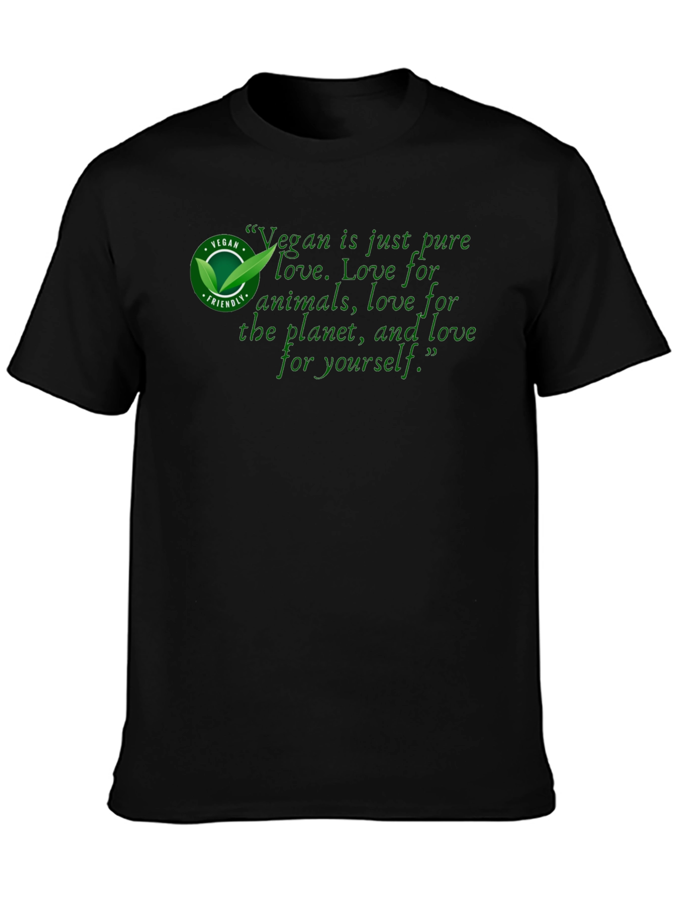 Vegan Love Graphic Tee - Eco-Friendly T-Shirt