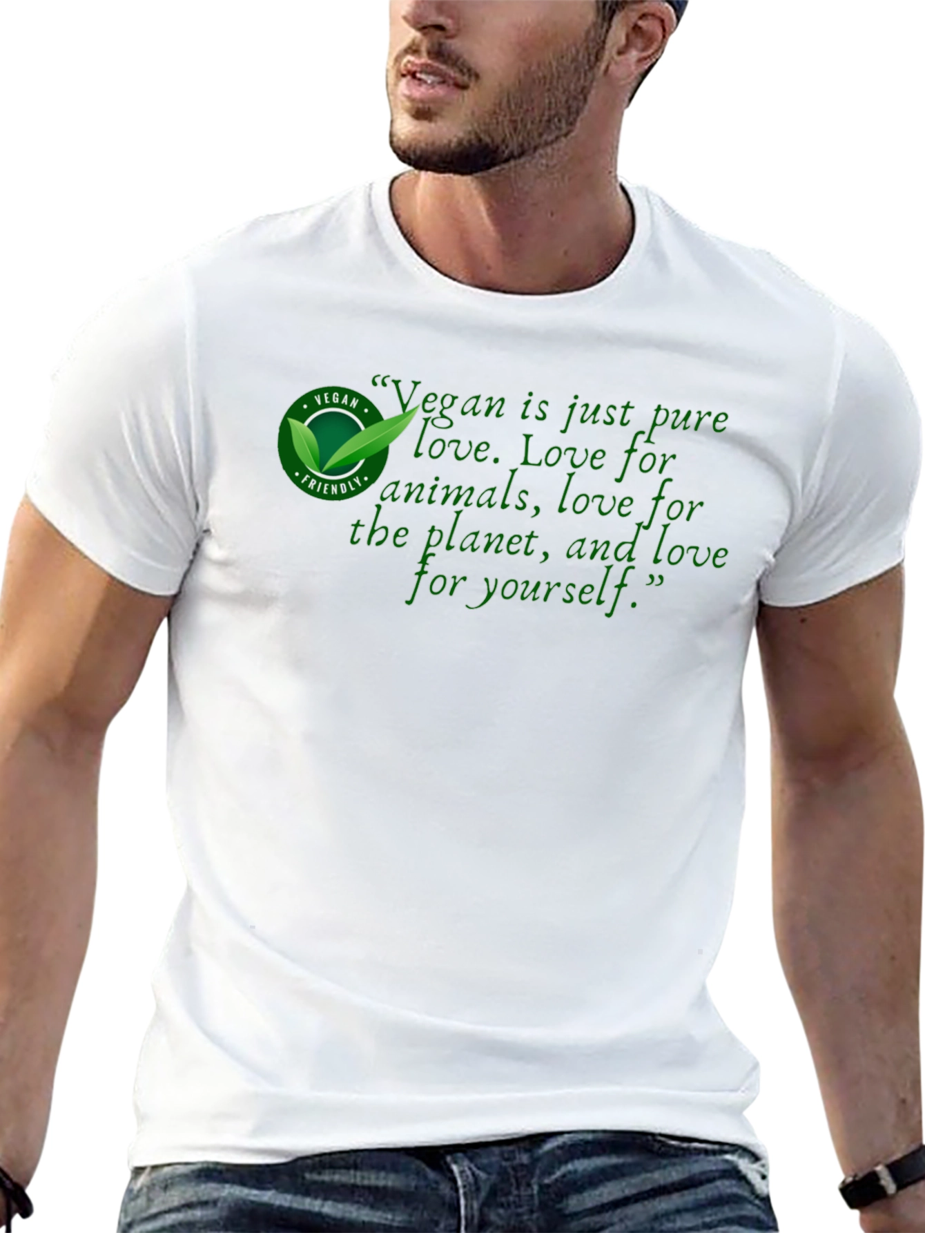 Vegan Love Graphic Tee - Eco-Friendly T-Shirt
