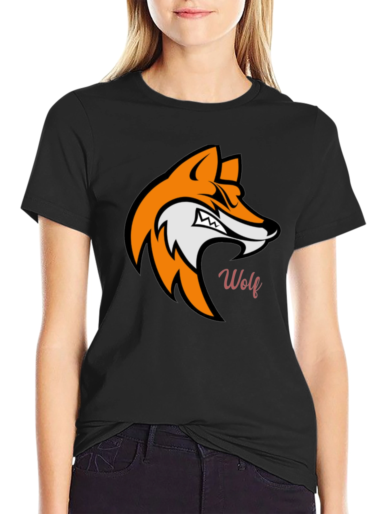 Bold Wolf Graphic T-Shirt - Black