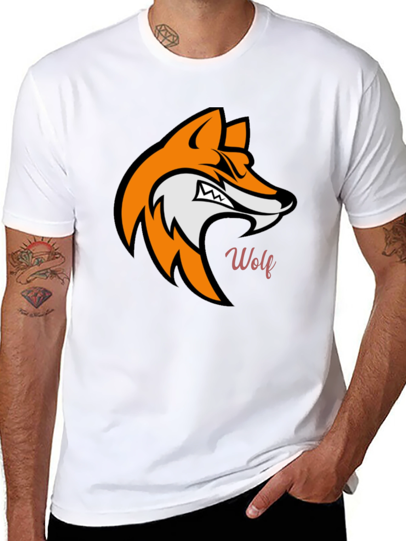 Bold Wolf Graphic T-Shirt - Black