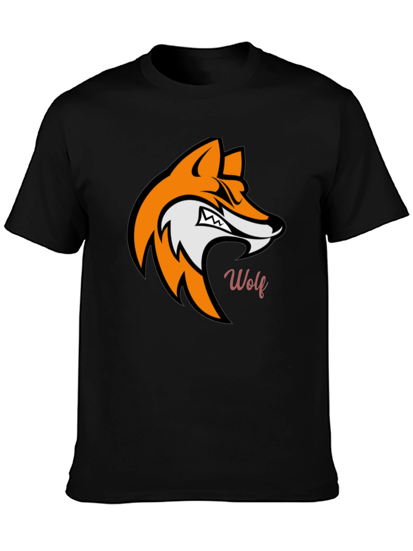 Bold Wolf Graphic T-Shirt - Black