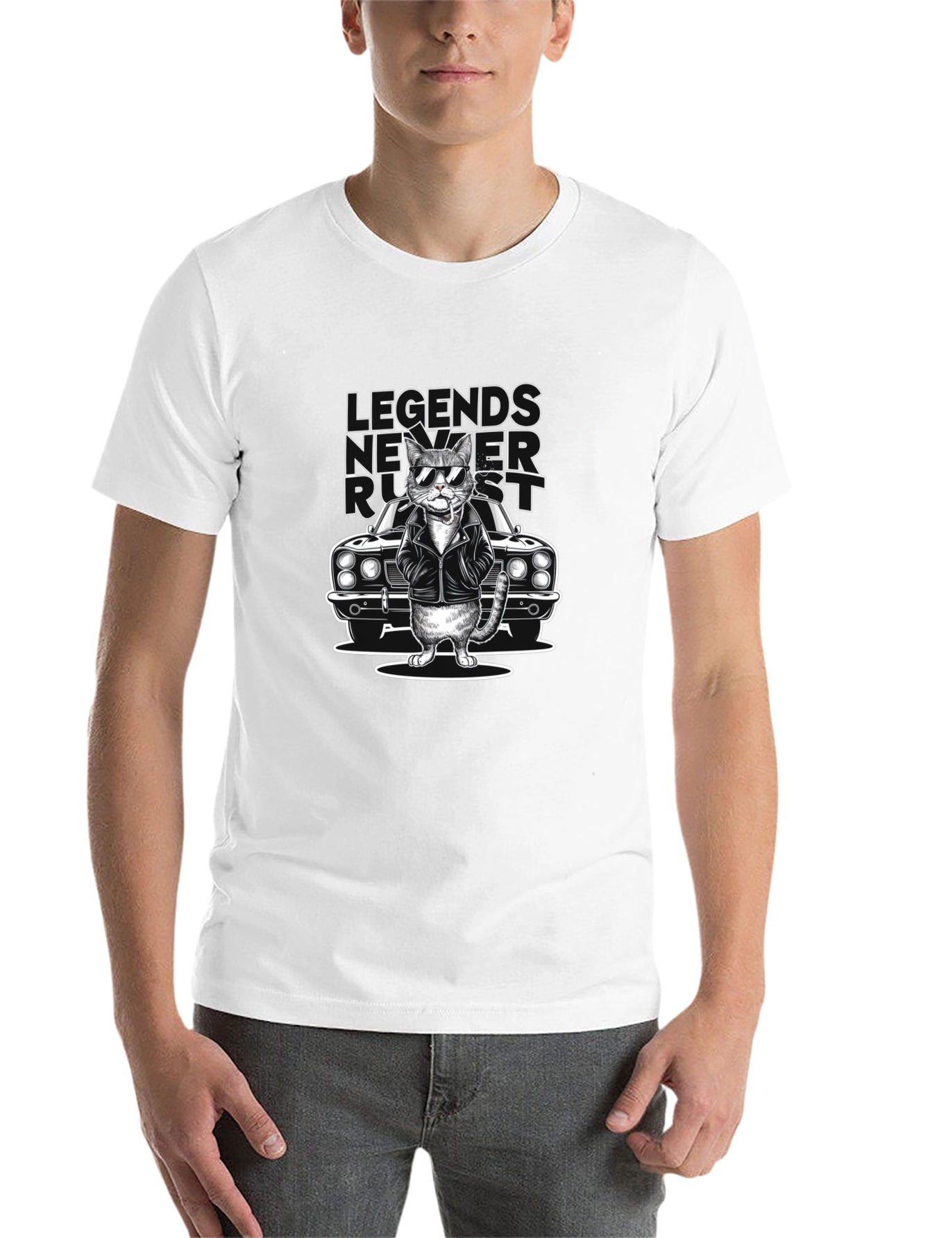 Legends Never Rust Cat Graphic Tee