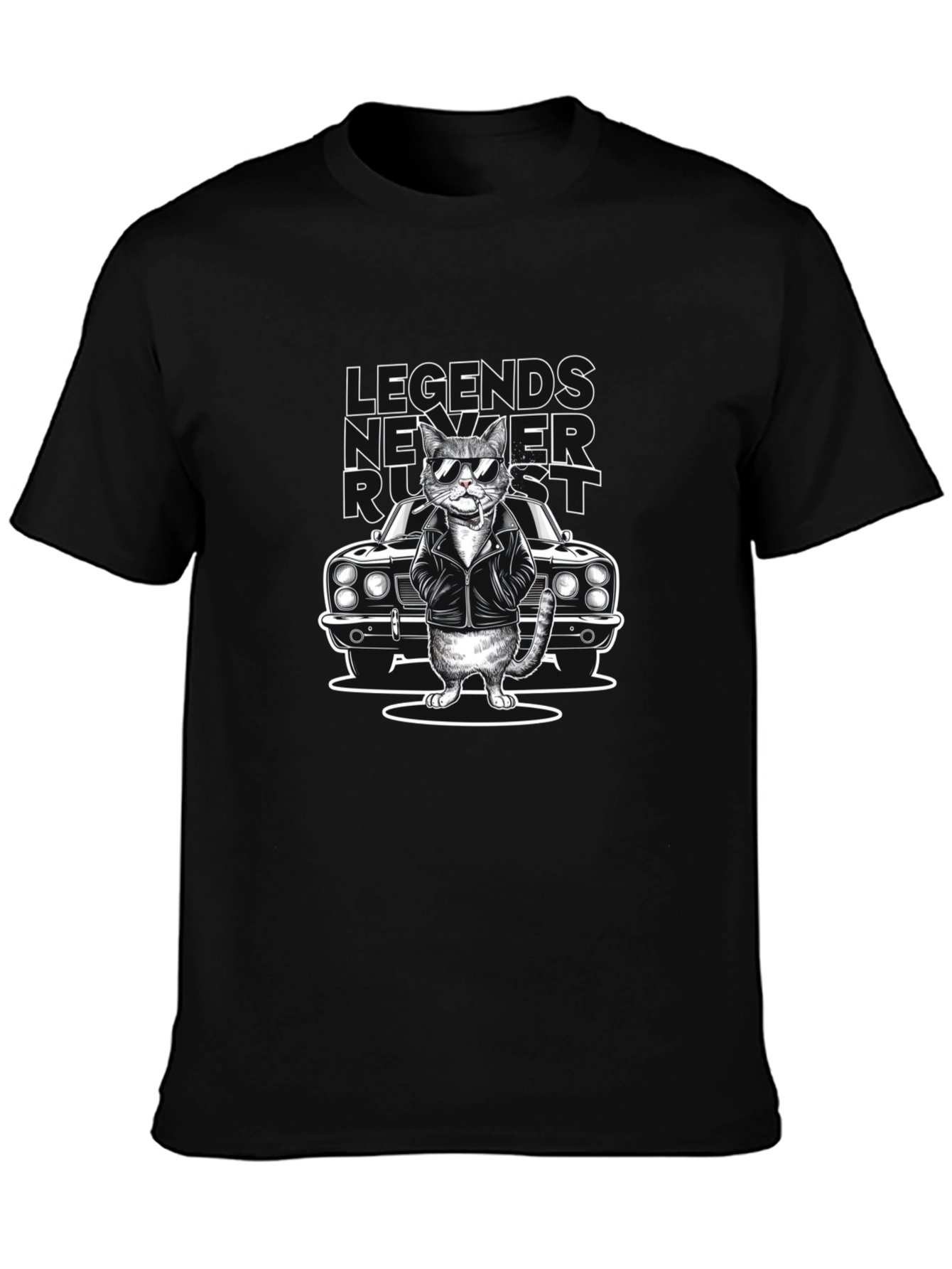Legends Never Rust Cat Graphic Tee