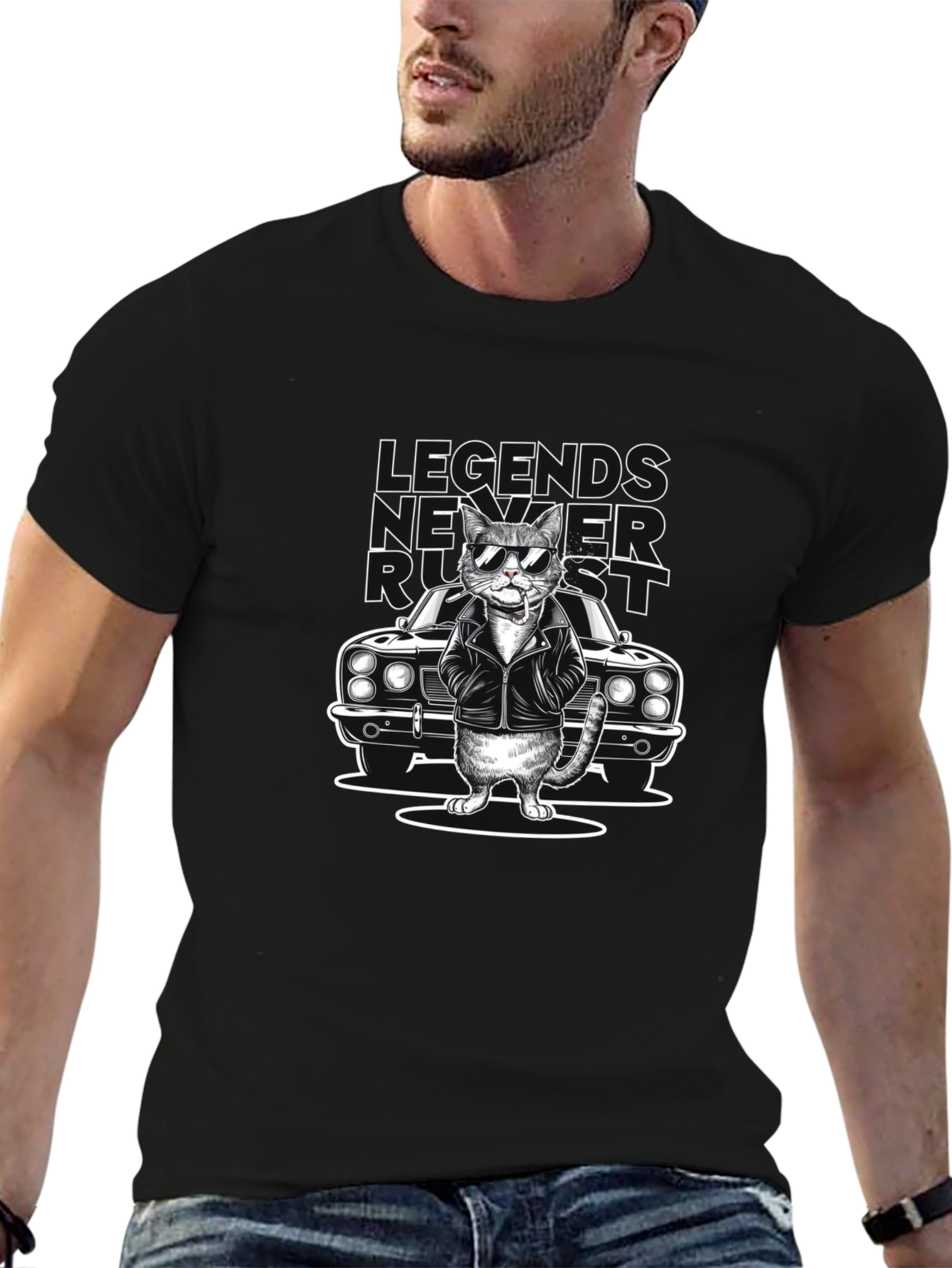 Legends Never Rust Cat Graphic Tee