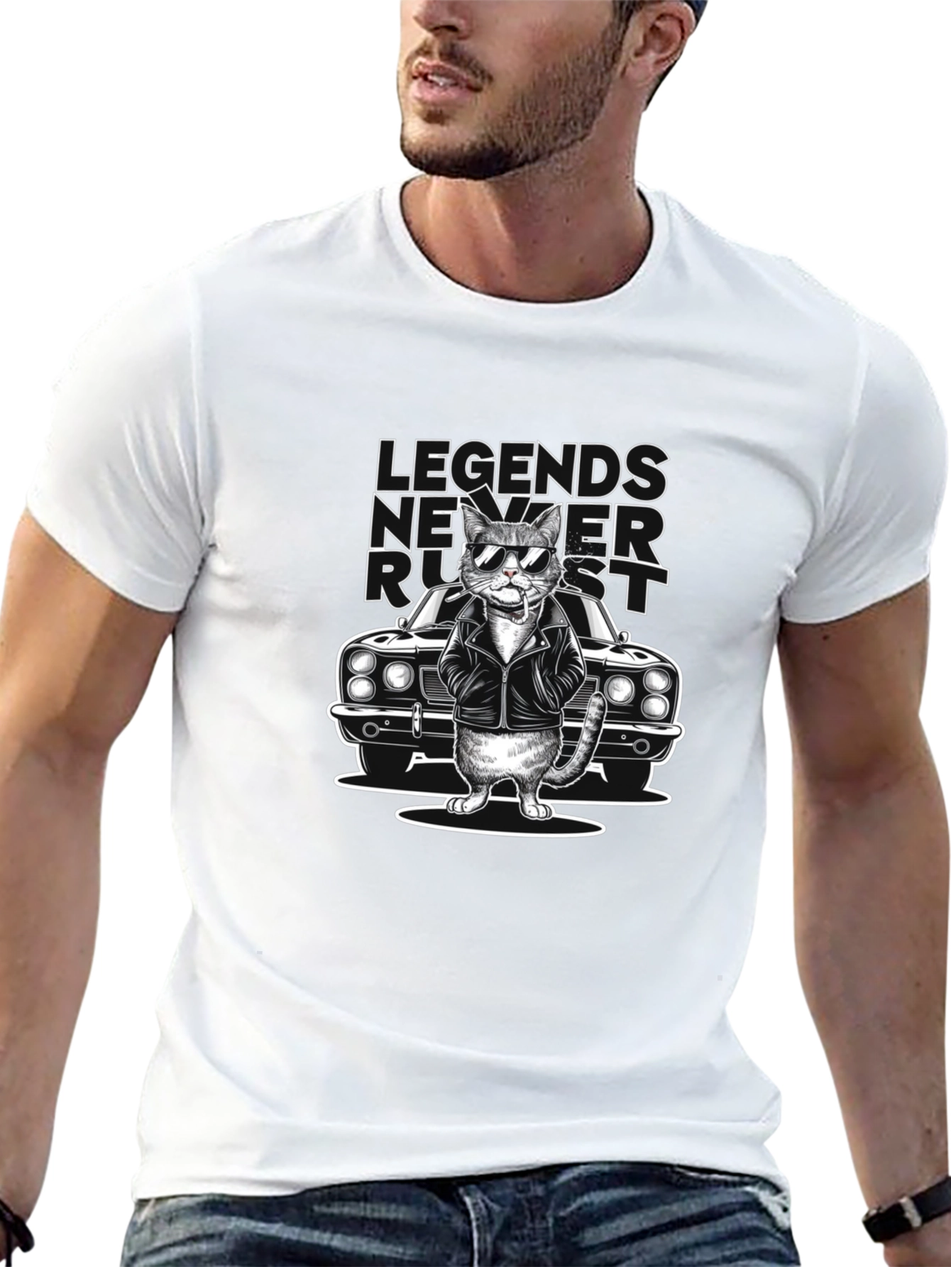 Legends Never Rust Cat Graphic Tee