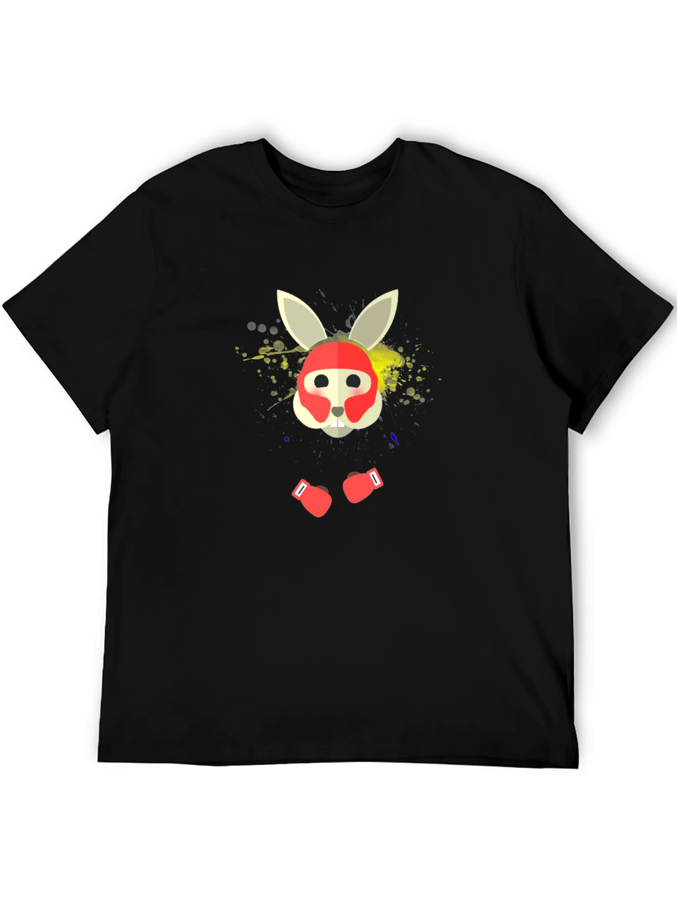 Boxing Rabbit Graphic Tee - Stylish Black T-Shirt