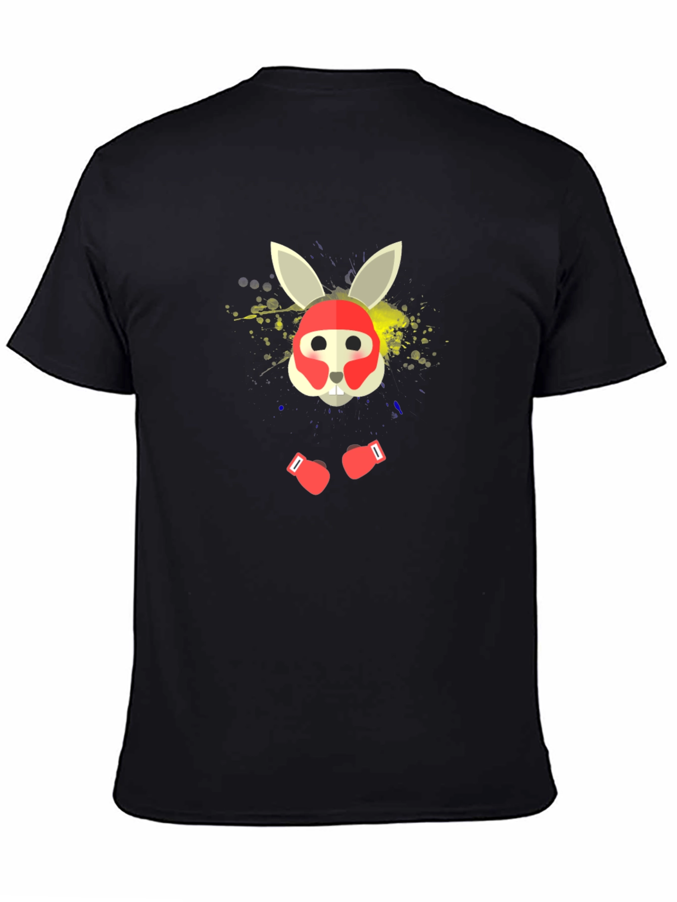 Boxing Rabbit Graphic Tee - Stylish Black T-Shirt