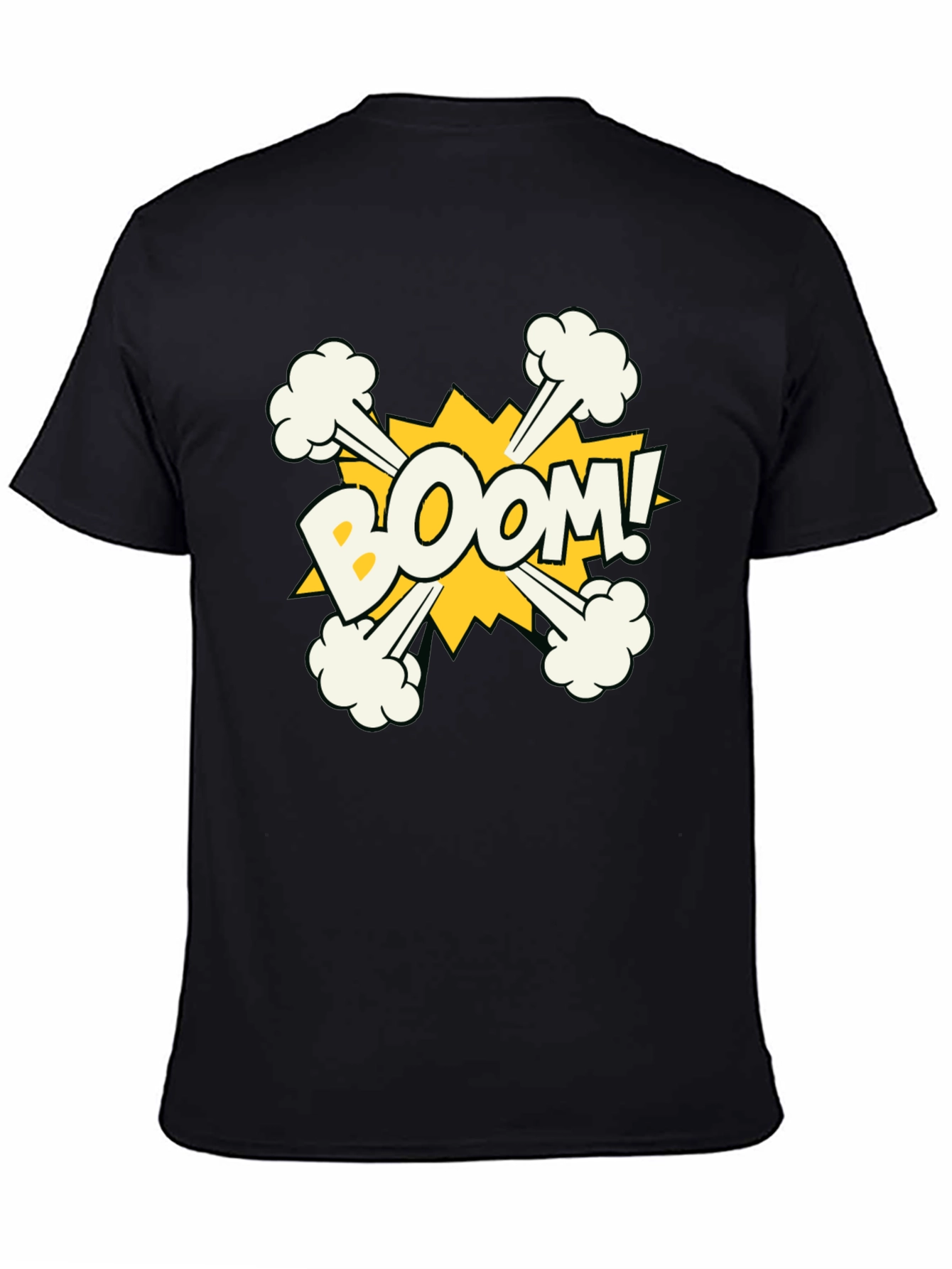 Boom Graphic Print Black Cotton T-Shirt