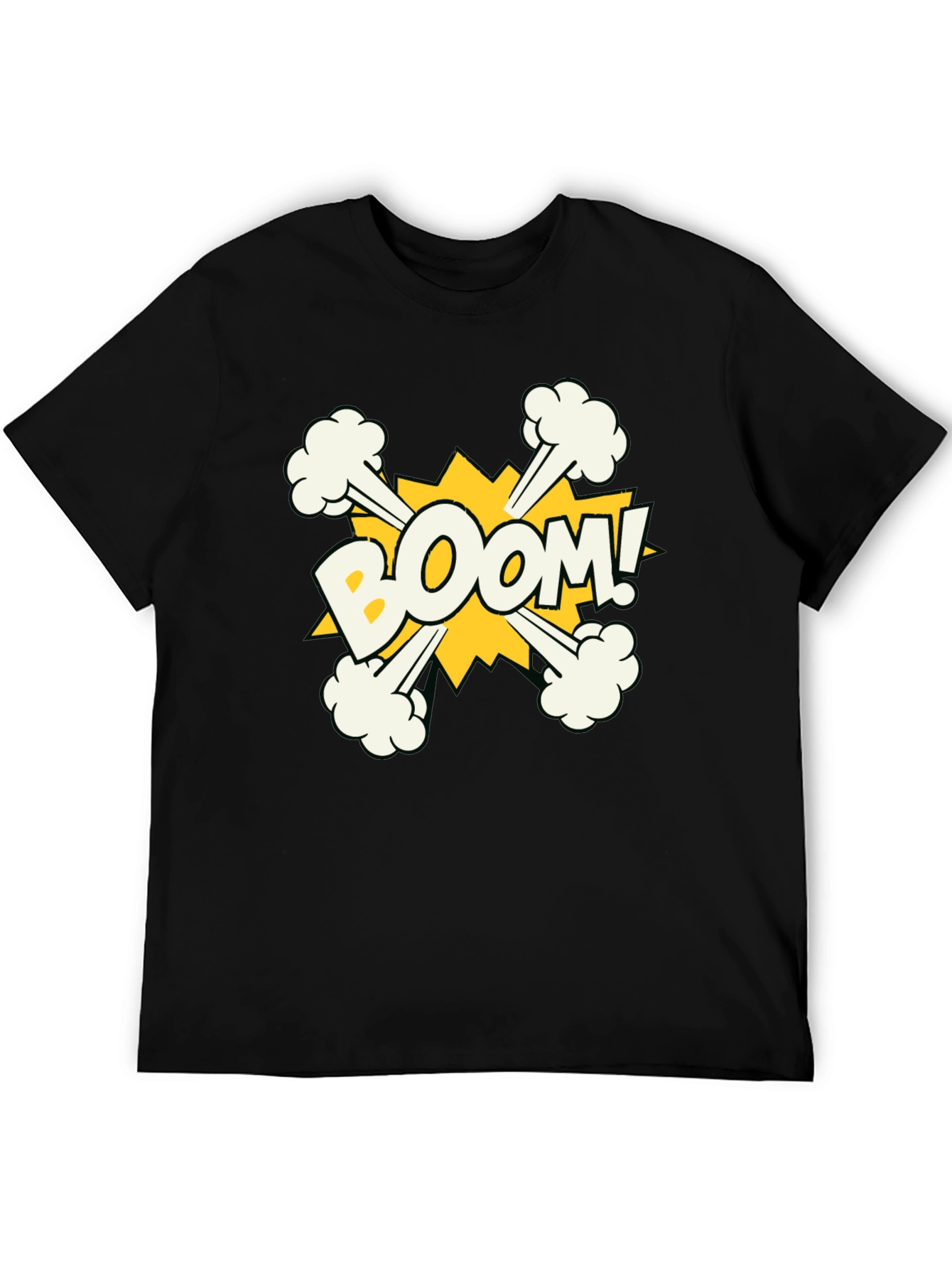 Boom Graphic Print Black Cotton T-Shirt