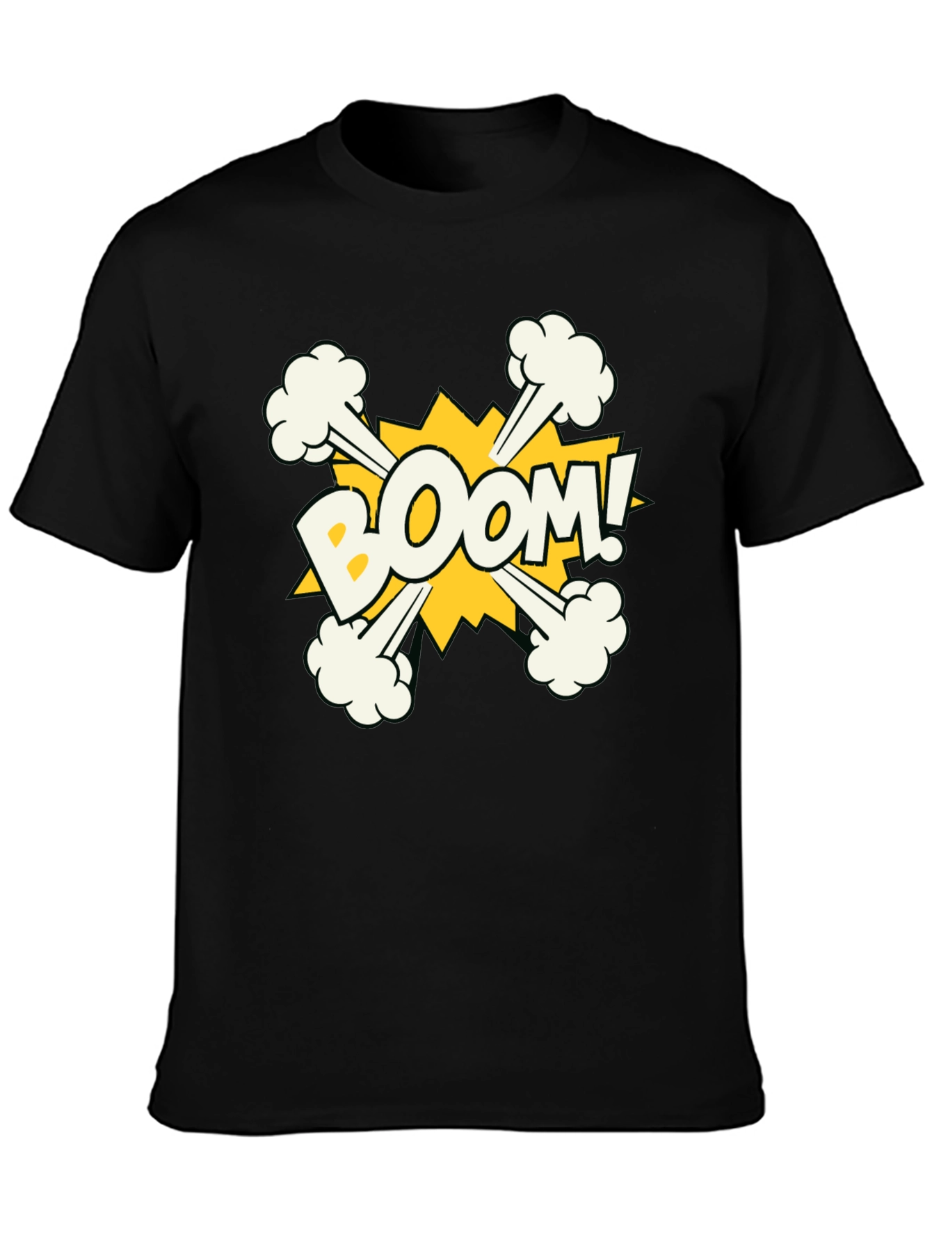 Boom Graphic Print Black Cotton T-Shirt