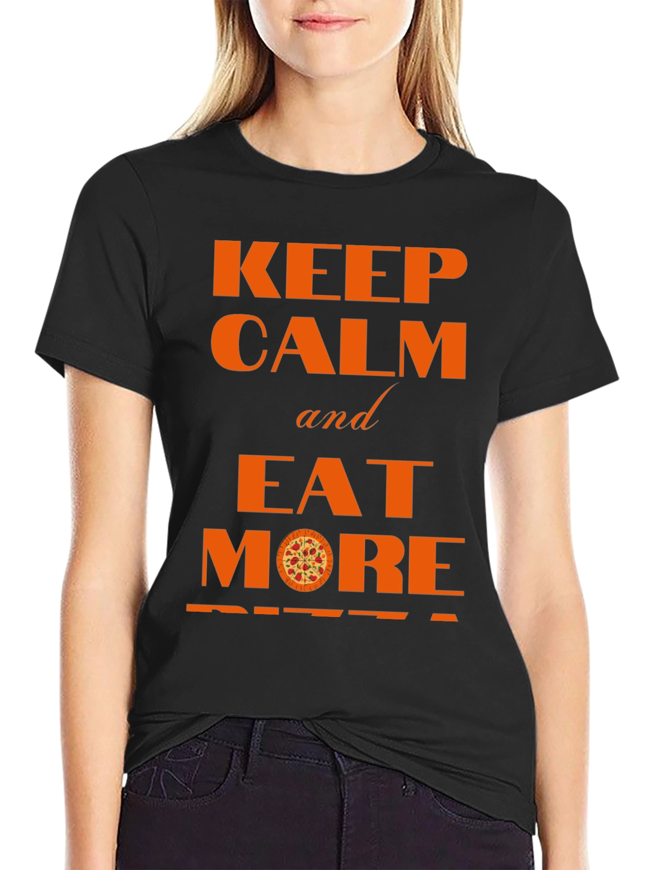 Keep Calm and Eat More Pizza Graphic Tee