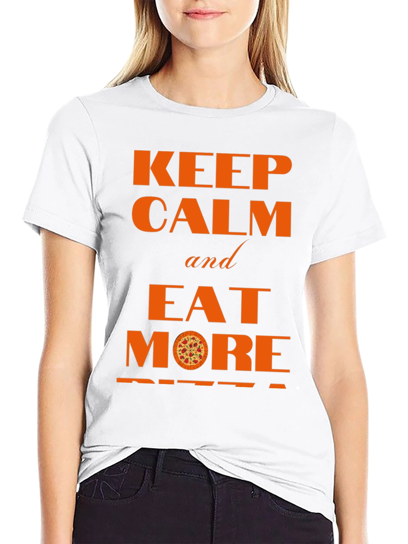 Keep Calm and Eat More Pizza Graphic Tee
