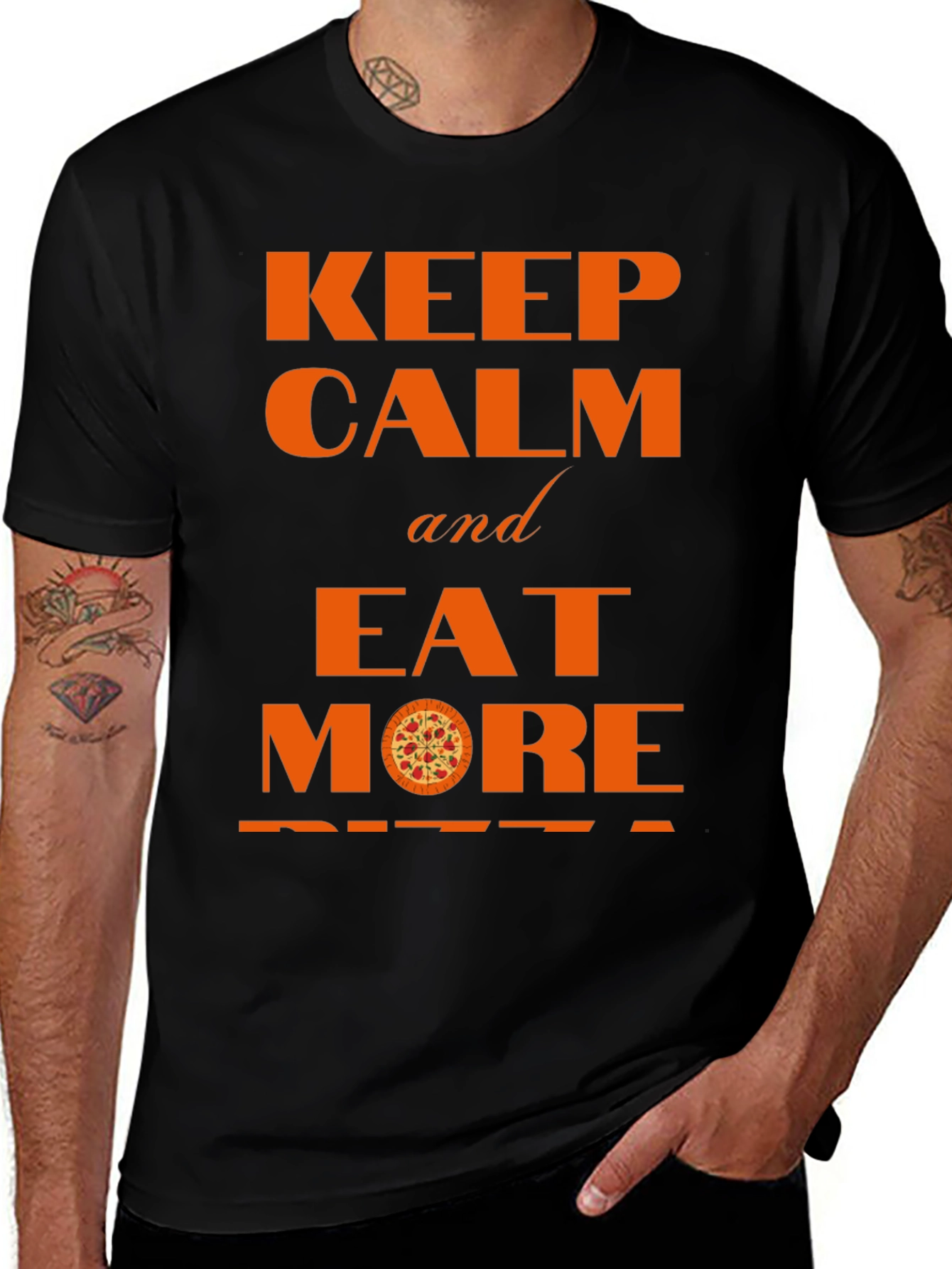 Keep Calm and Eat More Pizza Graphic Tee