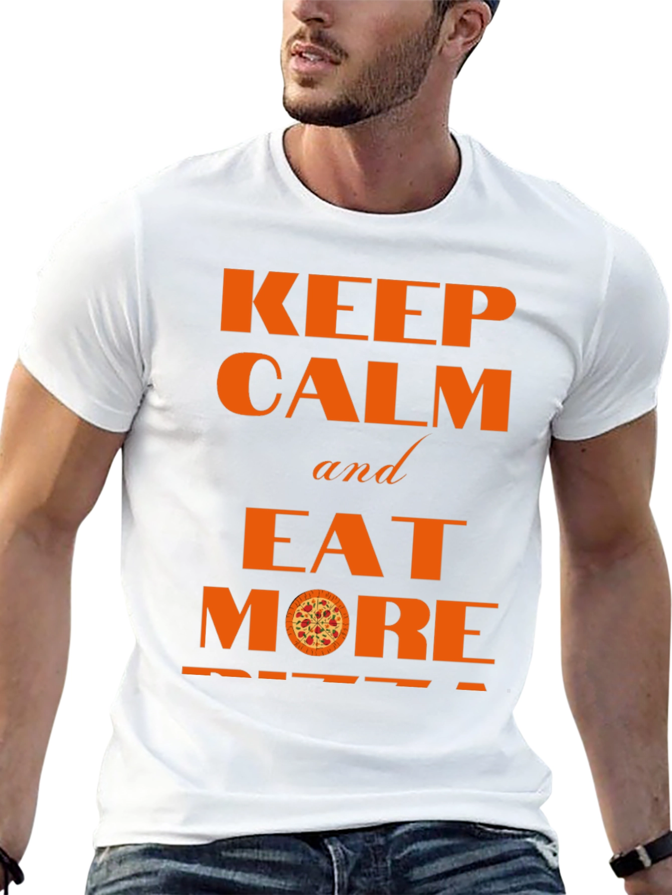 Keep Calm and Eat More Pizza Graphic Tee