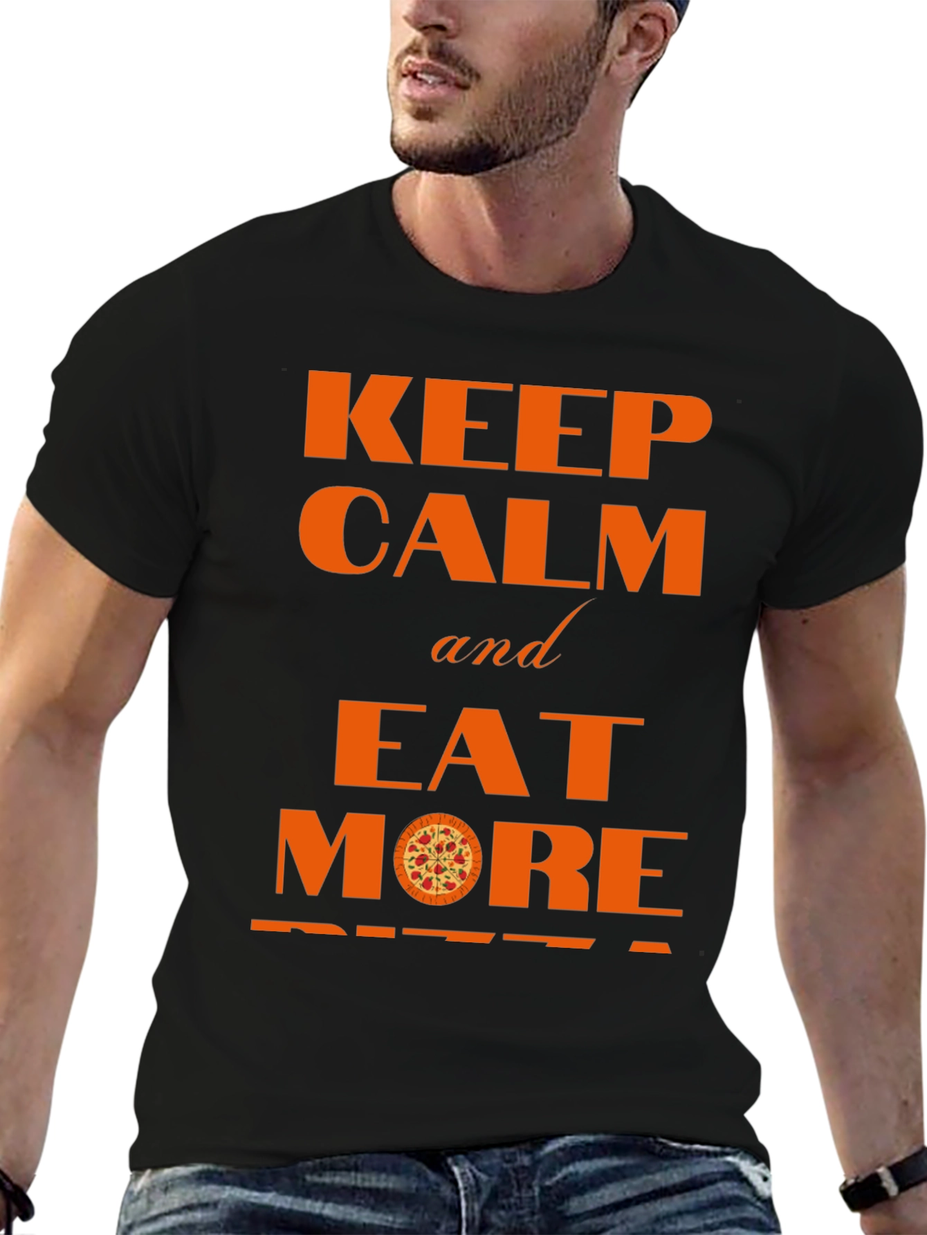 Keep Calm and Eat More Pizza Graphic Tee