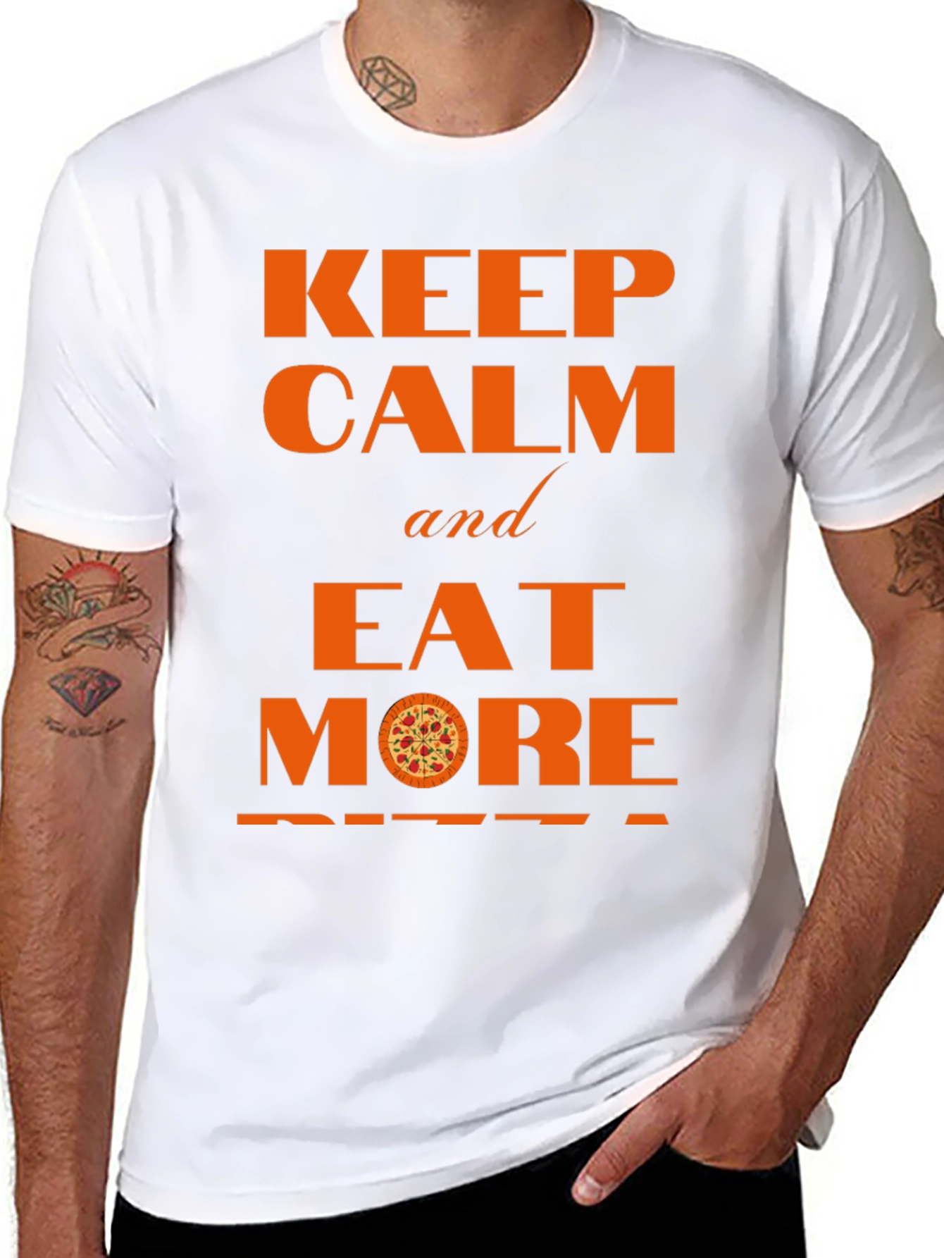 Keep Calm and Eat More Pizza Graphic Tee