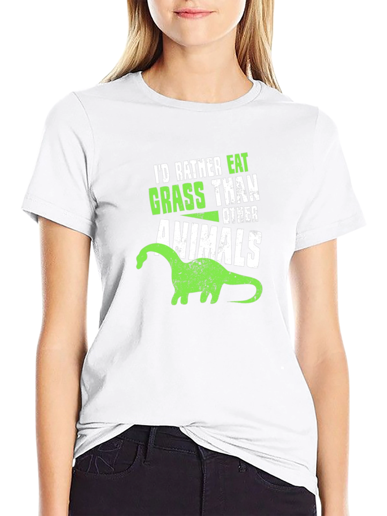 Vegan Dinosaur T-Shirt - Grass Eater Tee